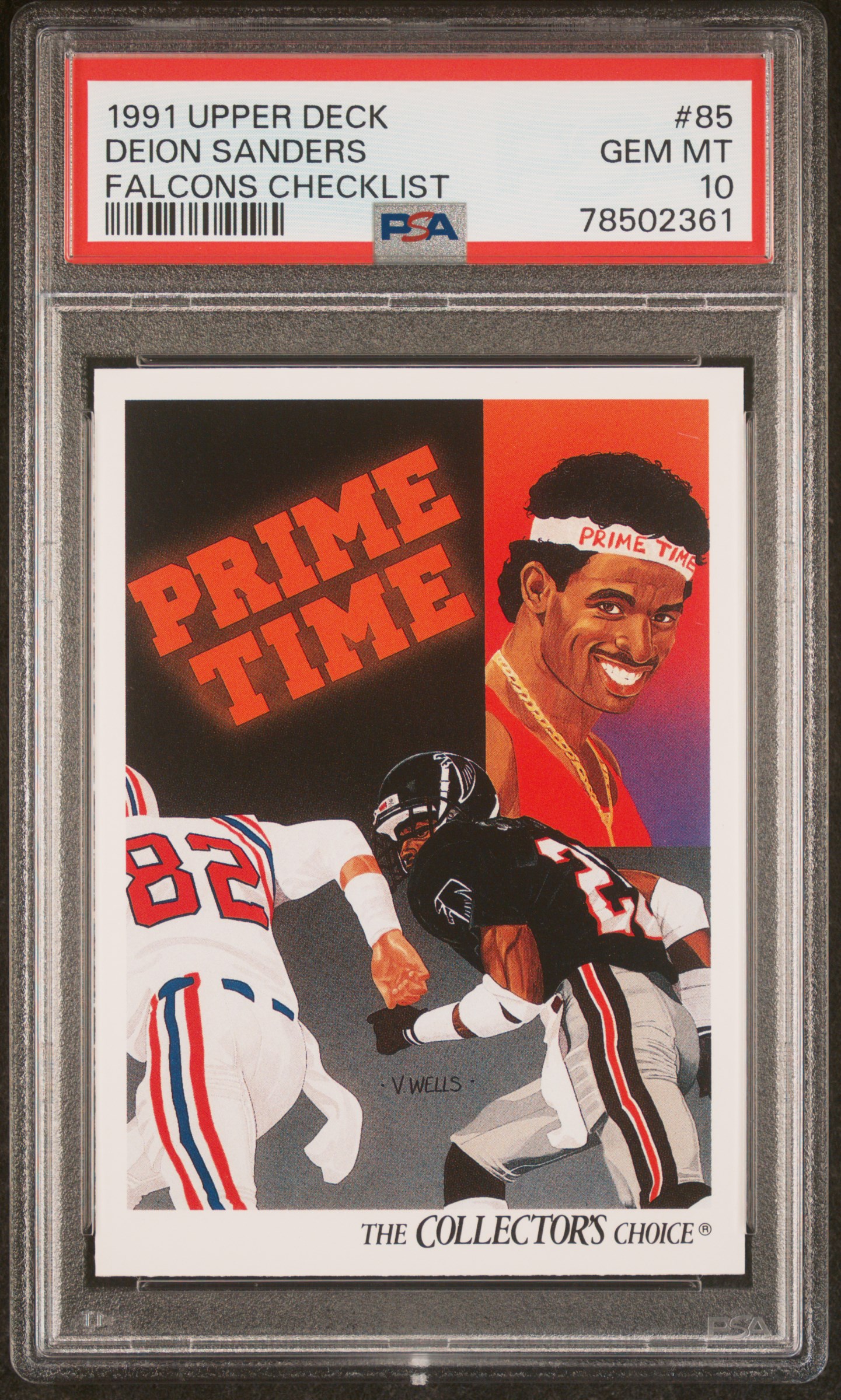 Deion Sanders 1991 Upper Deck Falcons Checklist Card #85 Graded PSA 10