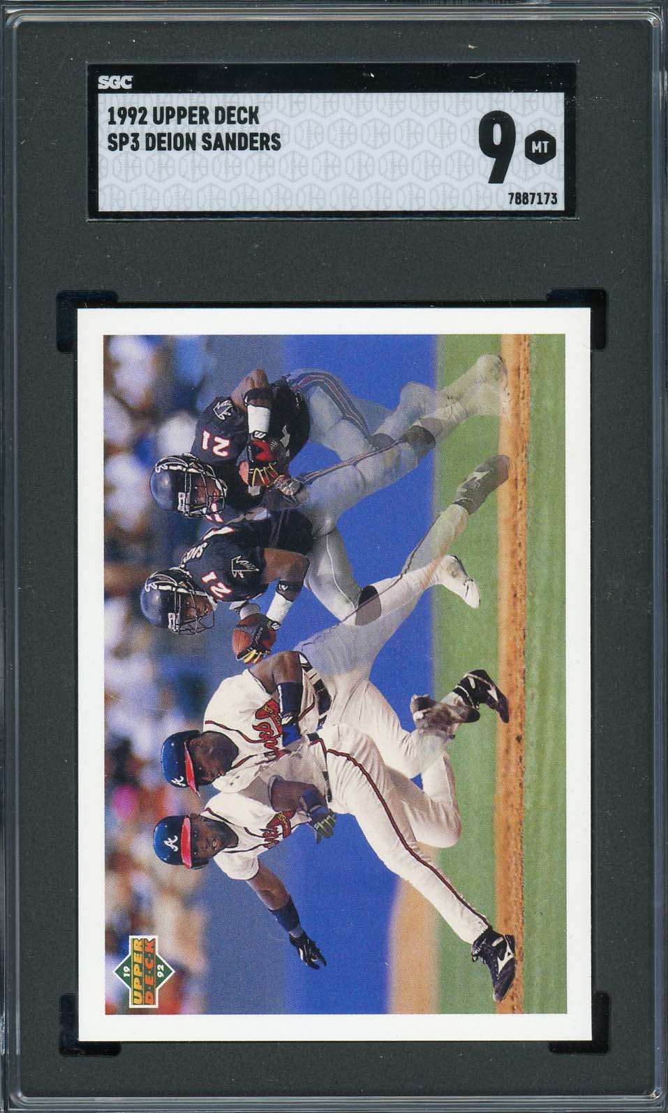 Deion Sanders 1992 Upper Deck Prime Times Two Baseball Card #SP3 Graded SGC 9