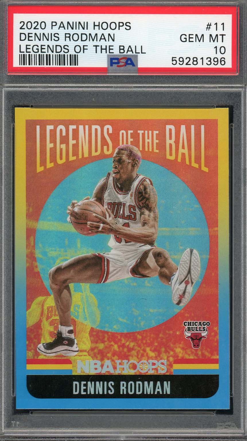 Dennis Rodman 2020 Panini Hoops Legends Basketball Card #11 Graded PSA 10