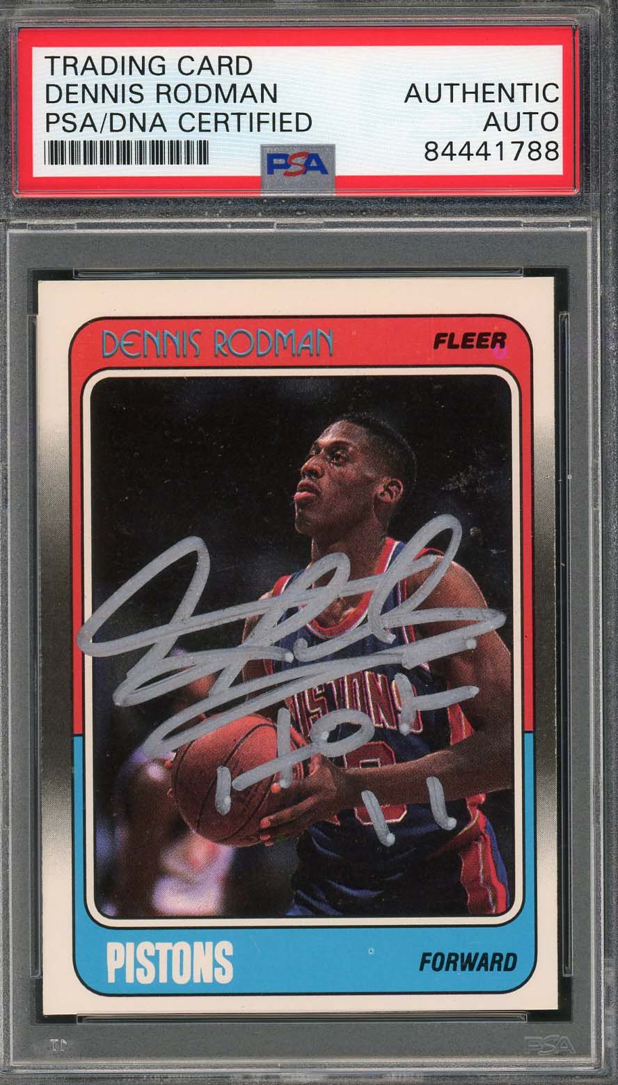 Dennis Rodman Autographed 1988 Fleer HOF Signed Rookie Card #43 PSA DNA A Dennis Rodman Autographed 1988 Fleer HOF Signed Rookie Card #43 PSA DNA A
