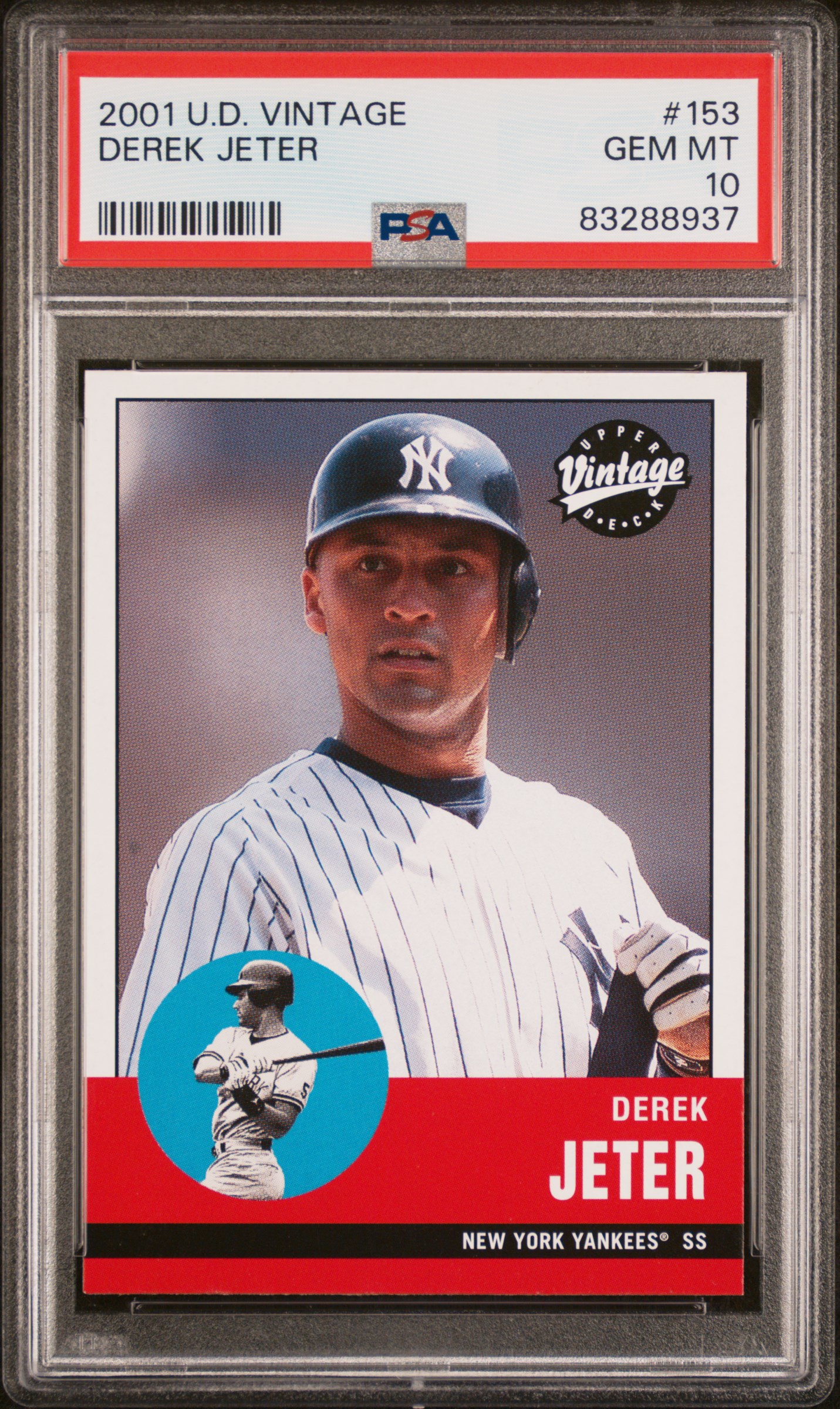 Derek Jeter 2001 Upper Deck Vintage Baseball Card #153 Graded PSA 10