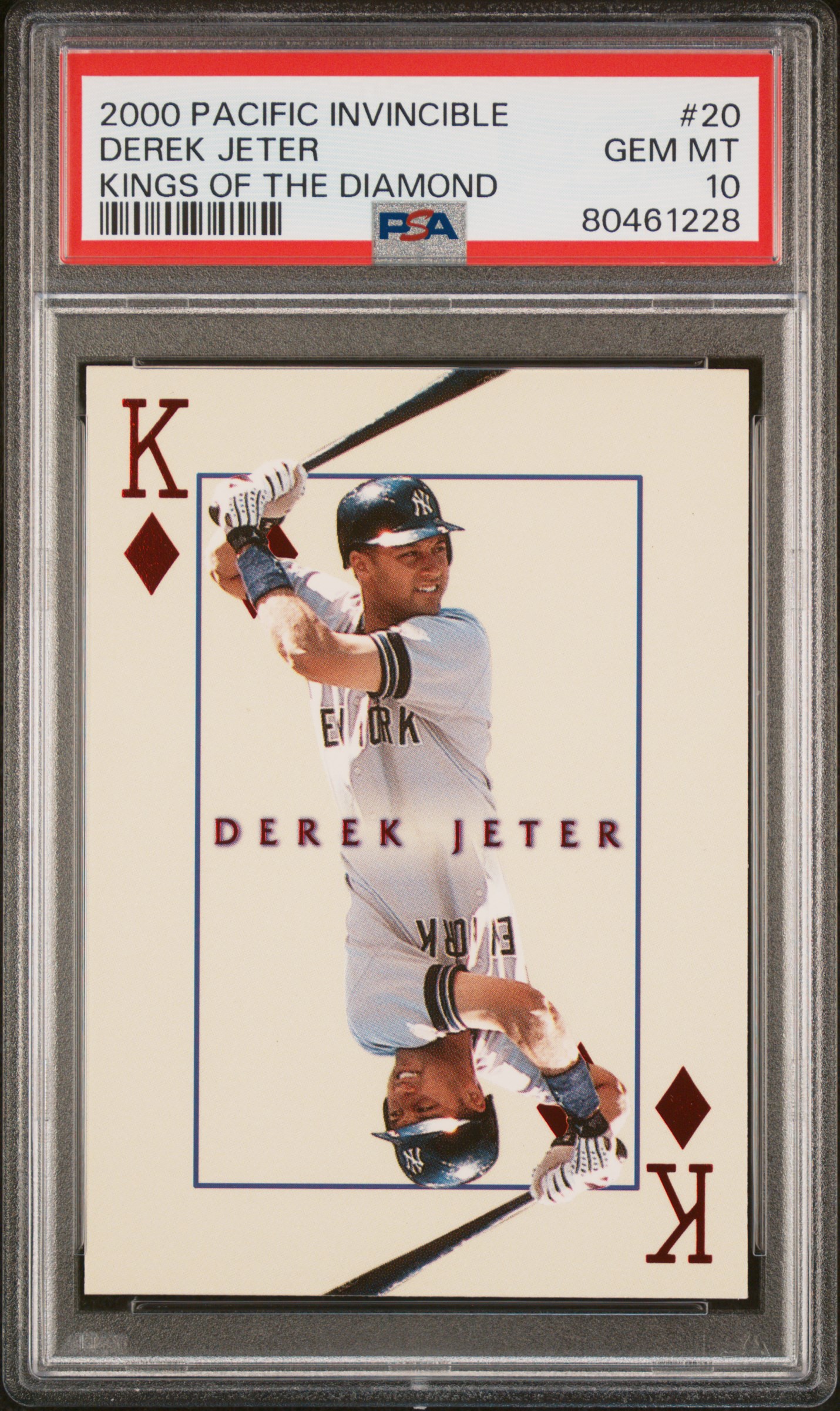 Derek Jeter 2000 Pacific Invincible Kings of the Diamond Card #20 Graded PSA 10
