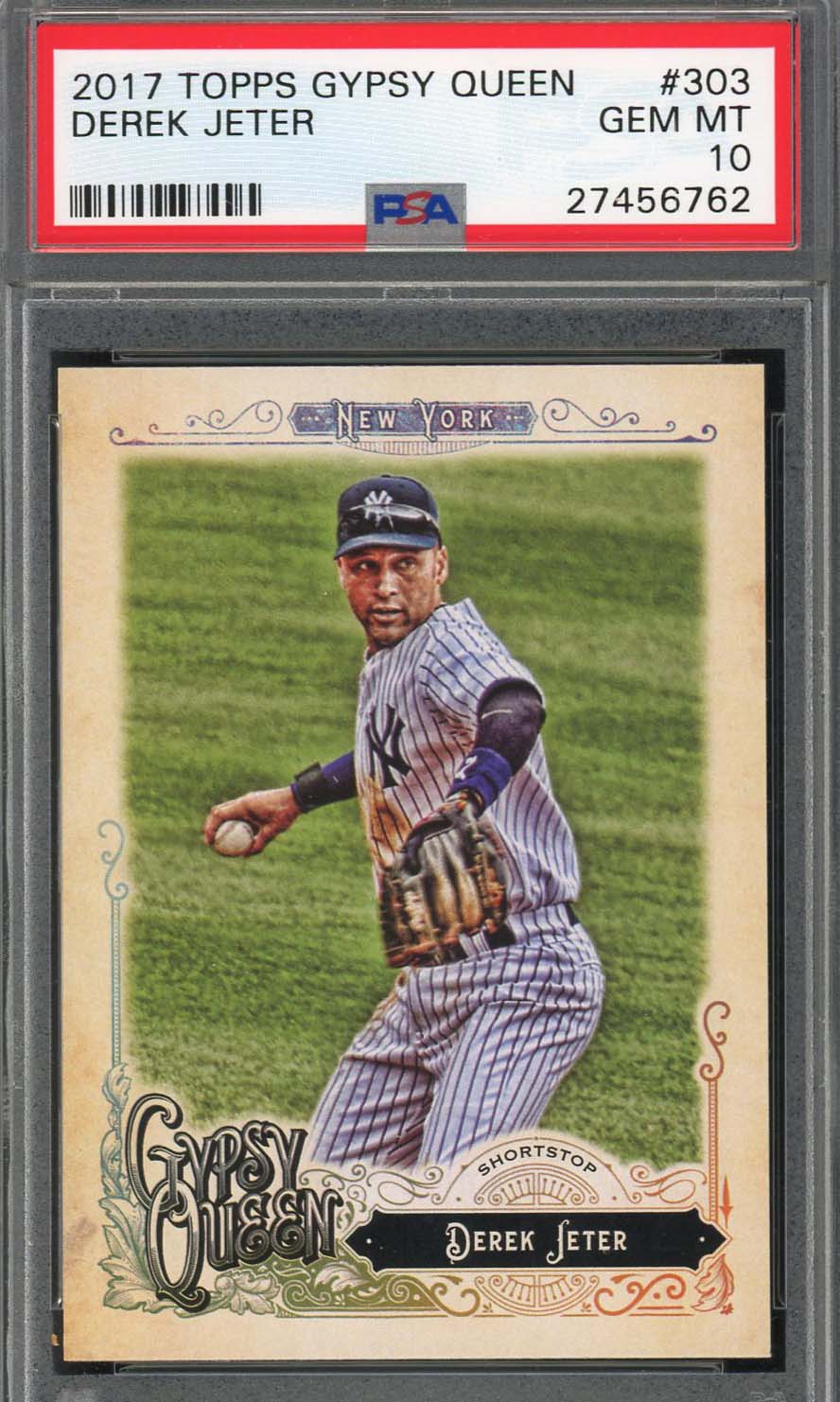 Derek Jeter 2017 Topps Gypsy Queen Baseball Card #303 Graded PSA 10 GEM MINT