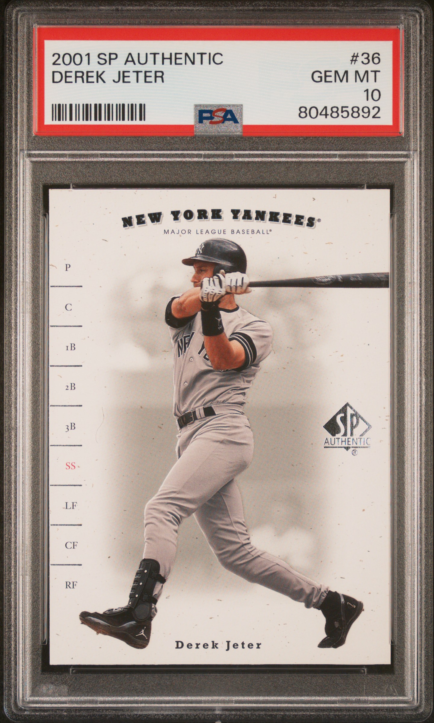 Derek Jeter 2001 Upper Deck SP Authentic Baseball Card #36 Graded PSA 10