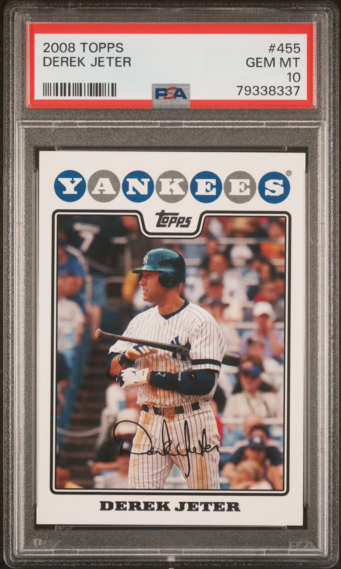 Derek Jeter 2008 Topps Baseball Card #455 Graded PSA 10