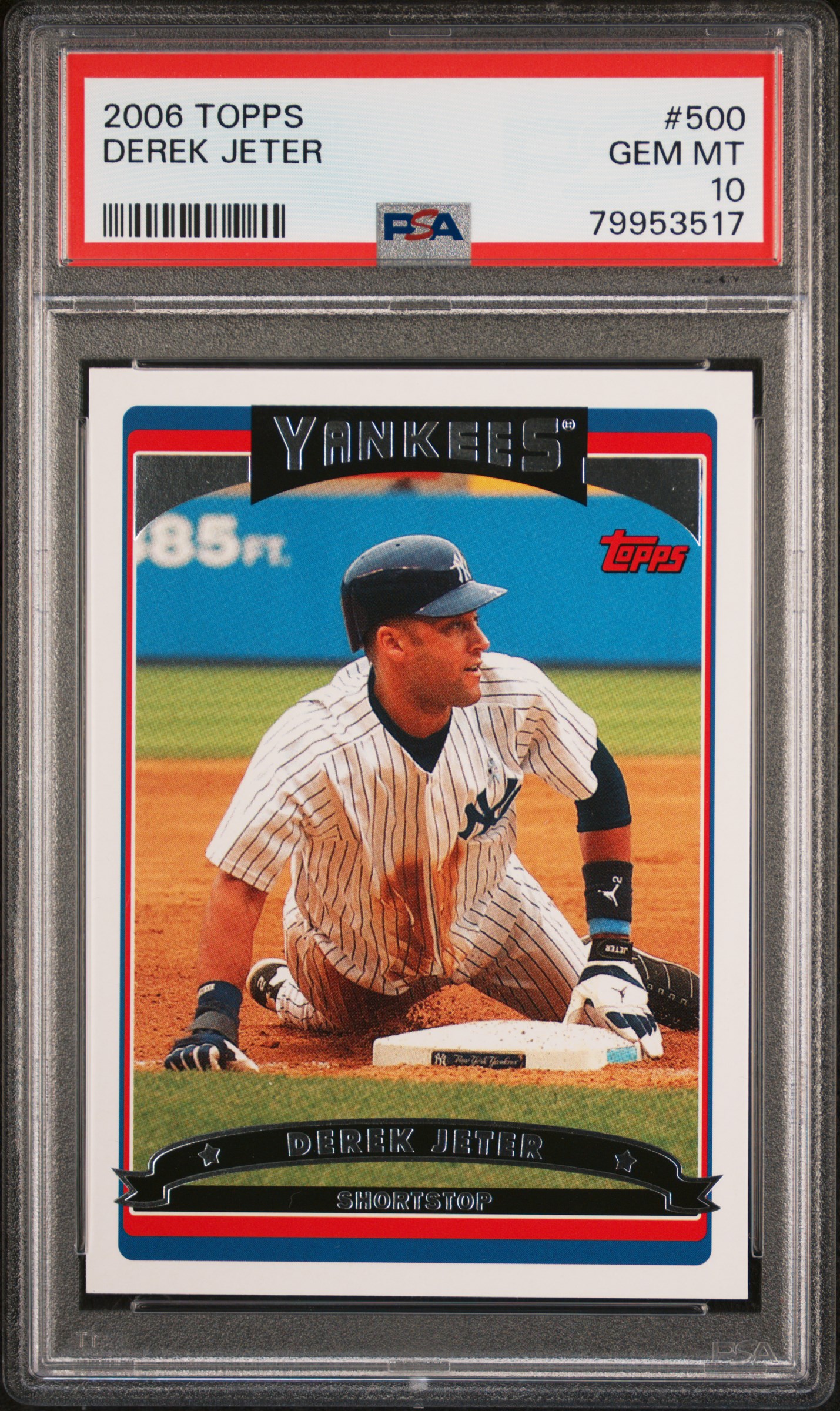 Derek Jeter 2006 Topps Baseball Card #500 Graded PSA 10