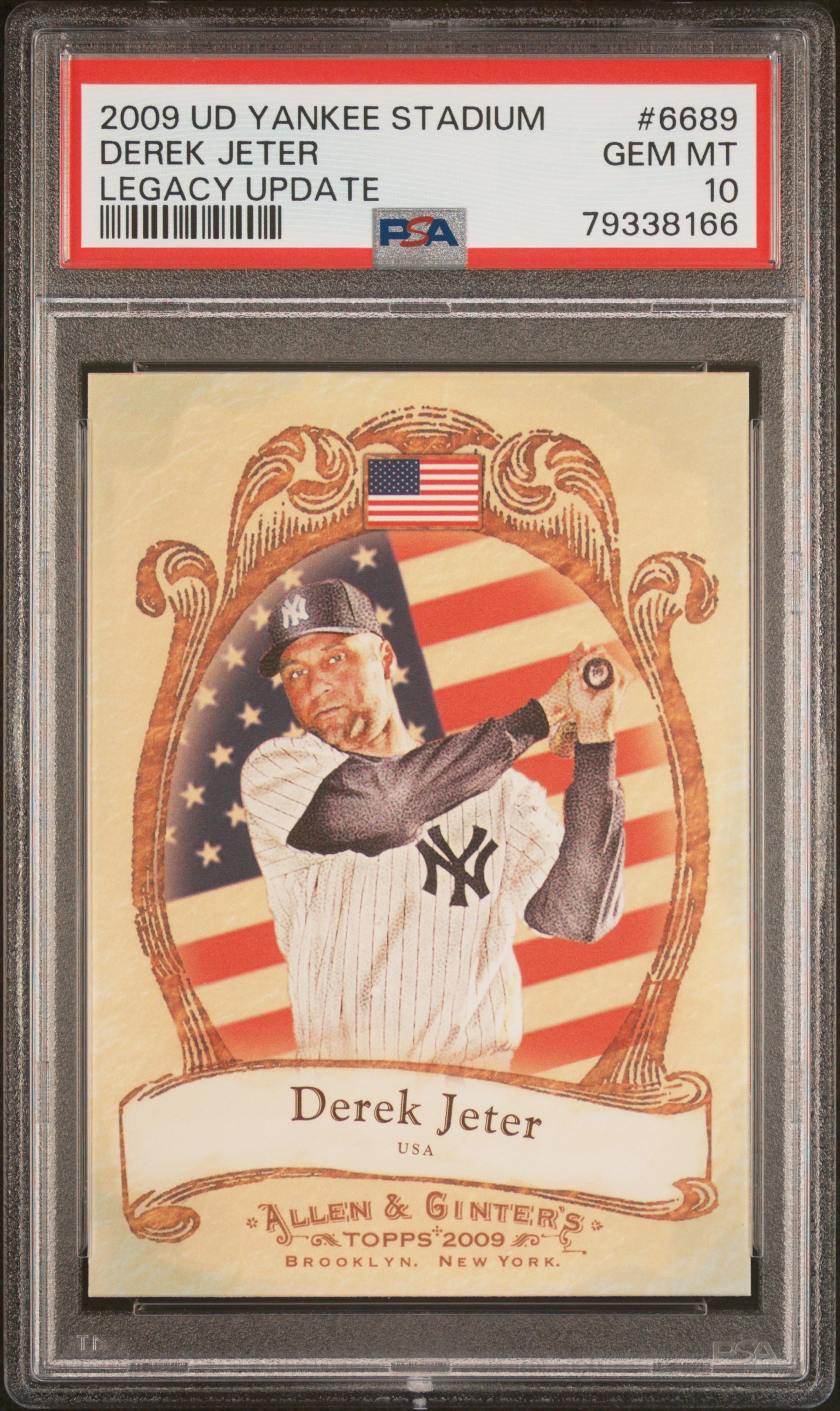 Derek Jeter 2009 Upper Deck Yankee Stadium Baseball Card #6689 Graded PSA 10