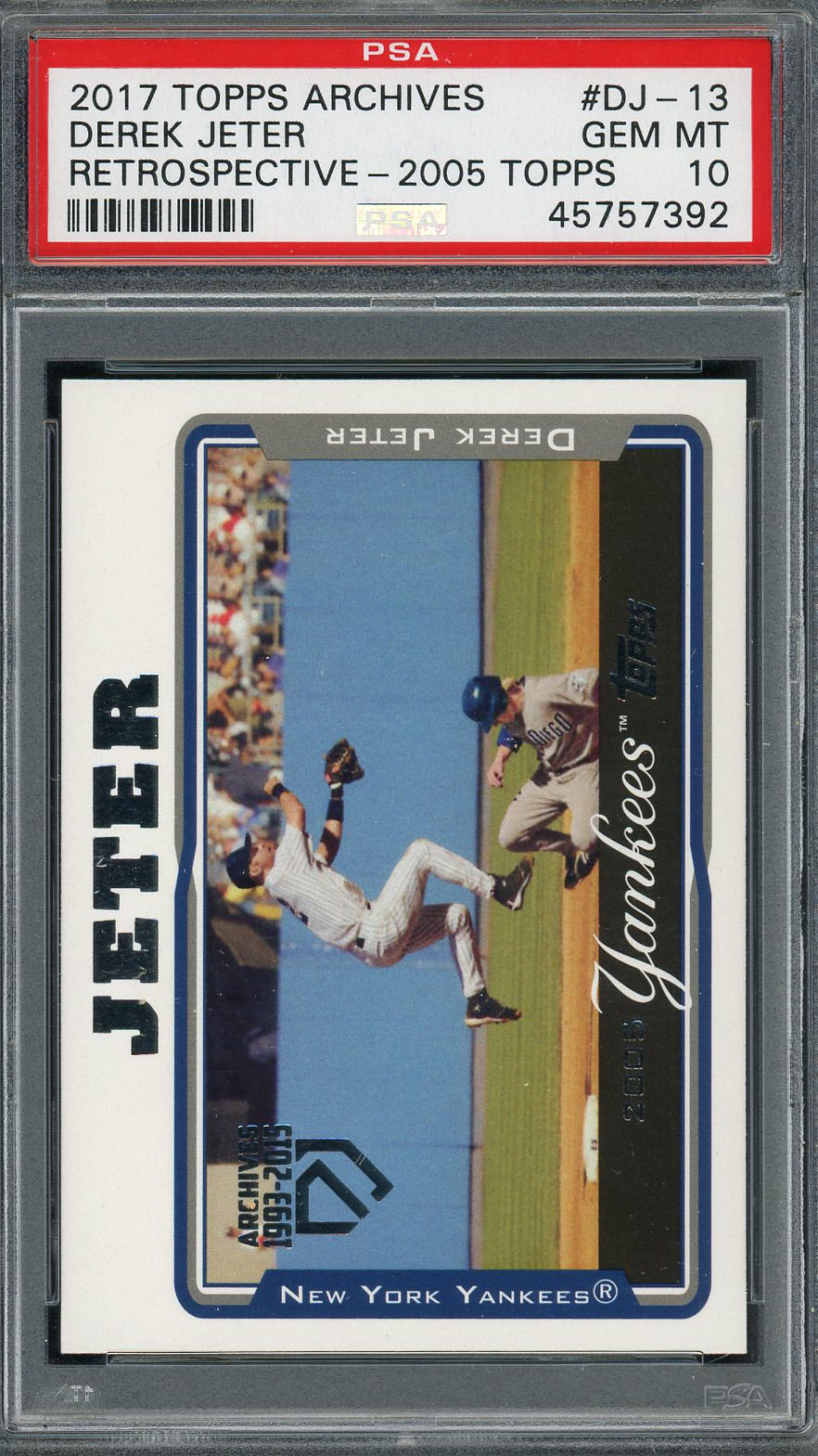 Derek Jeter 2017 Topps Archives Baseball Card #DJ-13 Graded PSA 10 GEM MINT
