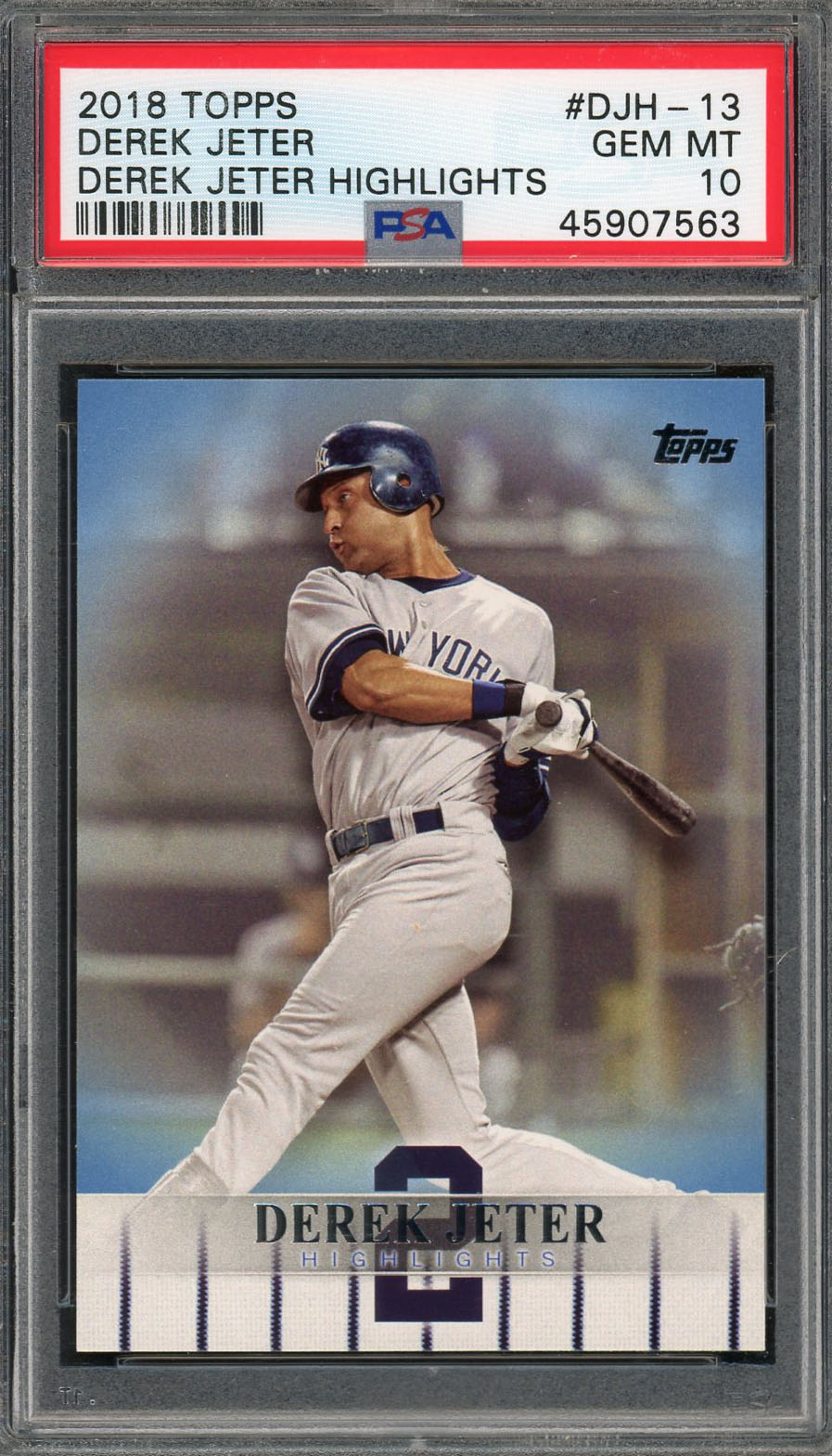 Derek Jeter 2018 Topps Highlights Baseball Card #DJH-13 Graded PSA 10 GEM MINT