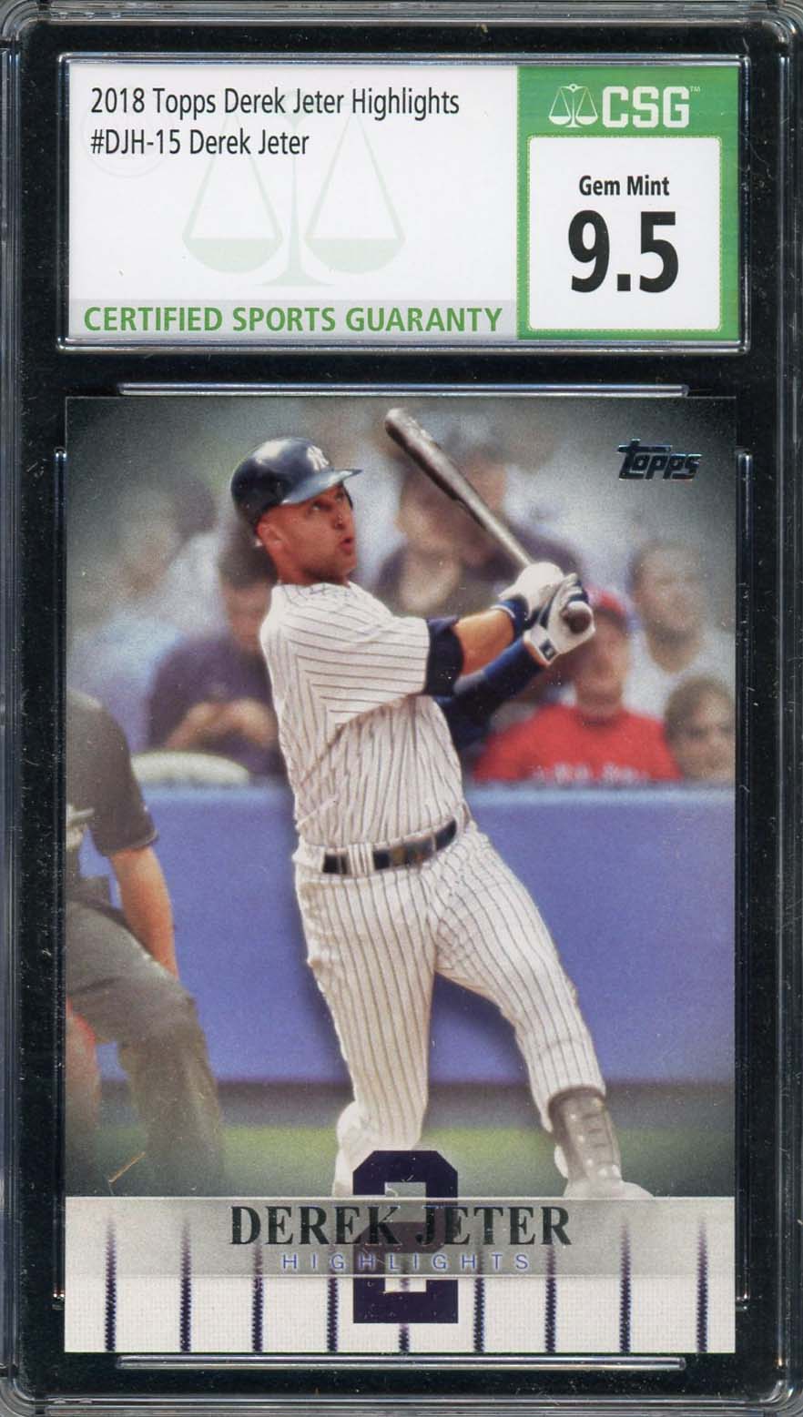 Derek Jeter 2018 Topps Highlights Baseball Card #DJH-15 Graded CSG 9.5