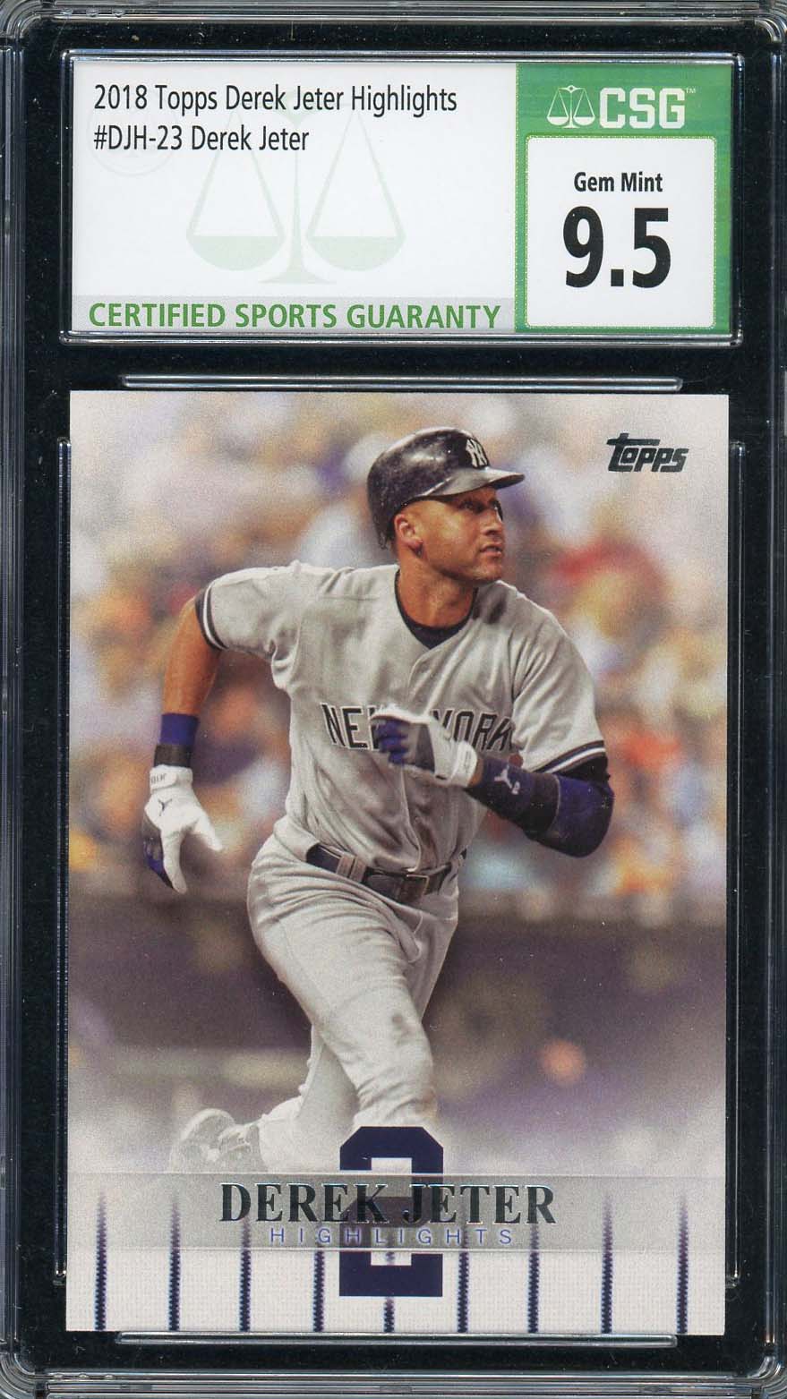 Derek Jeter 2018 Topps Highlights Baseball Card #DJH-23 Graded CSG 9.5