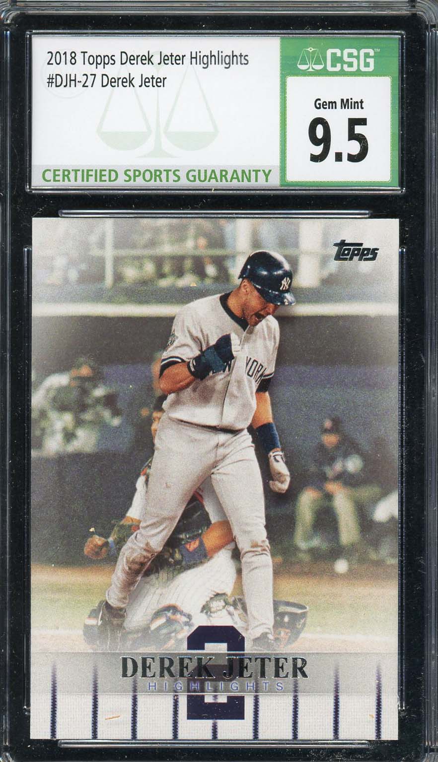 Derek Jeter 2018 Topps Highlights Baseball Card #DJH-27 Graded CSG 9.5