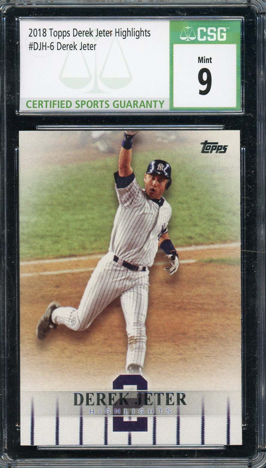 Derek Jeter 2018 Topps Highlights Baseball Card #DJH-6 Graded CSG 9