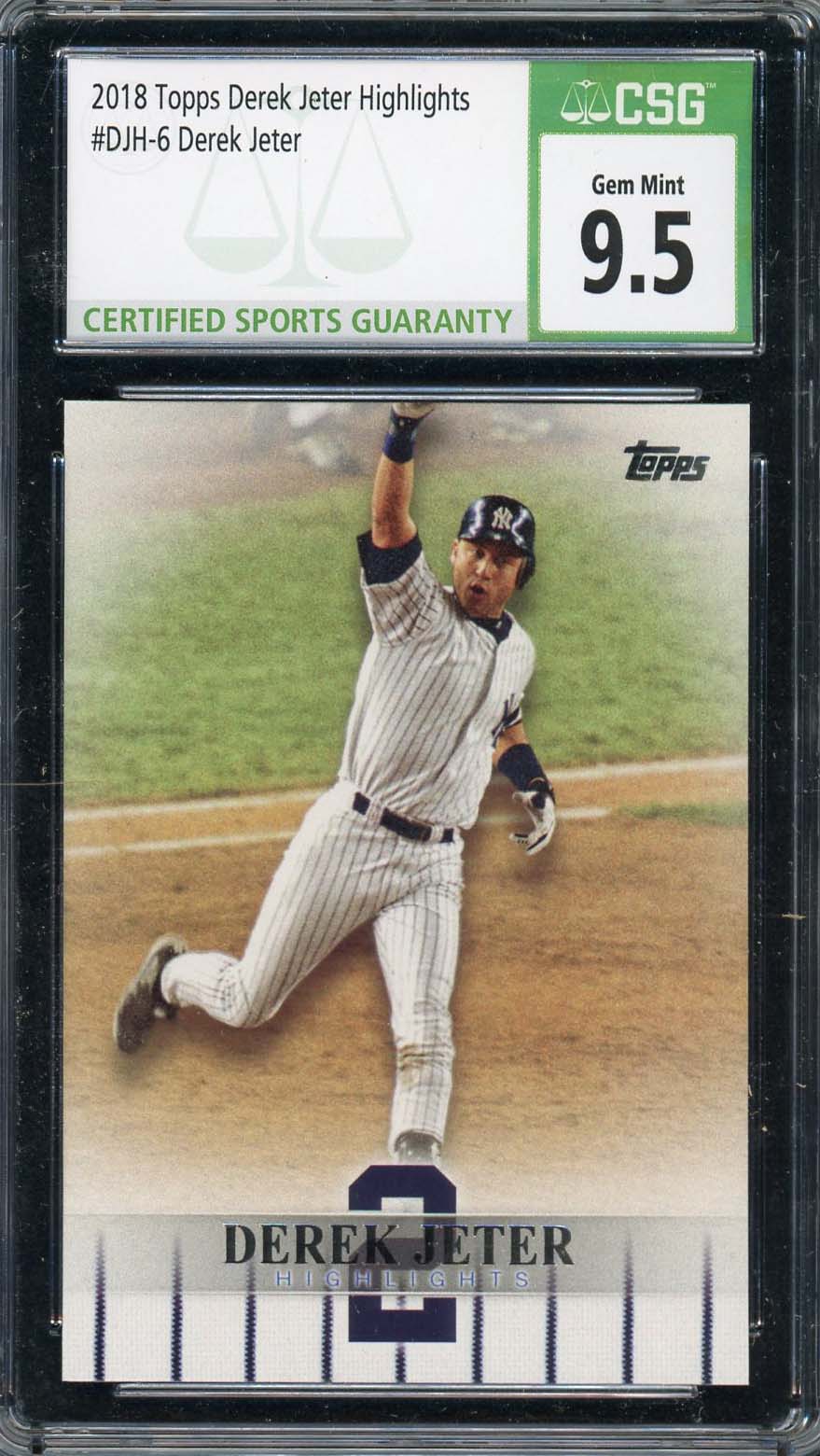 Derek Jeter 2018 Topps Highlights Baseball Card #DJH-6 Graded CSG 9.5