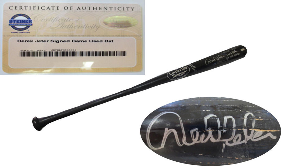 derek jeter signed bat