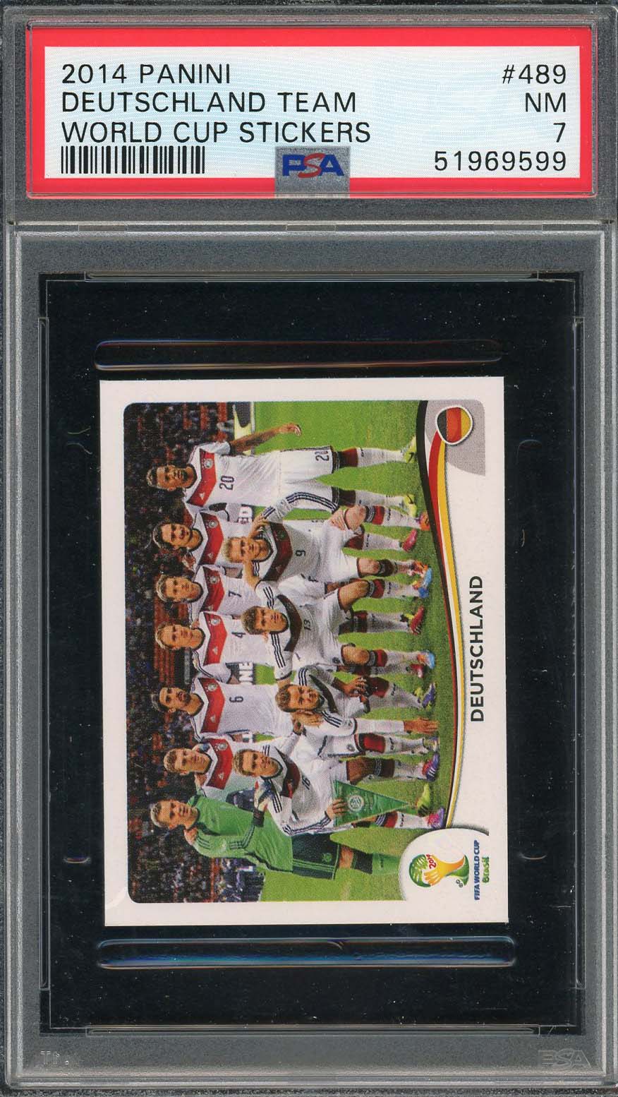 Deutschland Team 2014 Panini World Cup Stickers Card #489 PSA 7