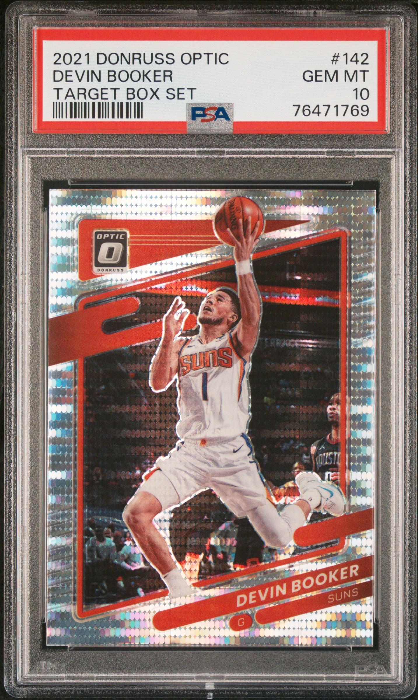 Devin Booker 2021 Panini Donruss Optic Target Box Set Card #142 Graded PSA 10
