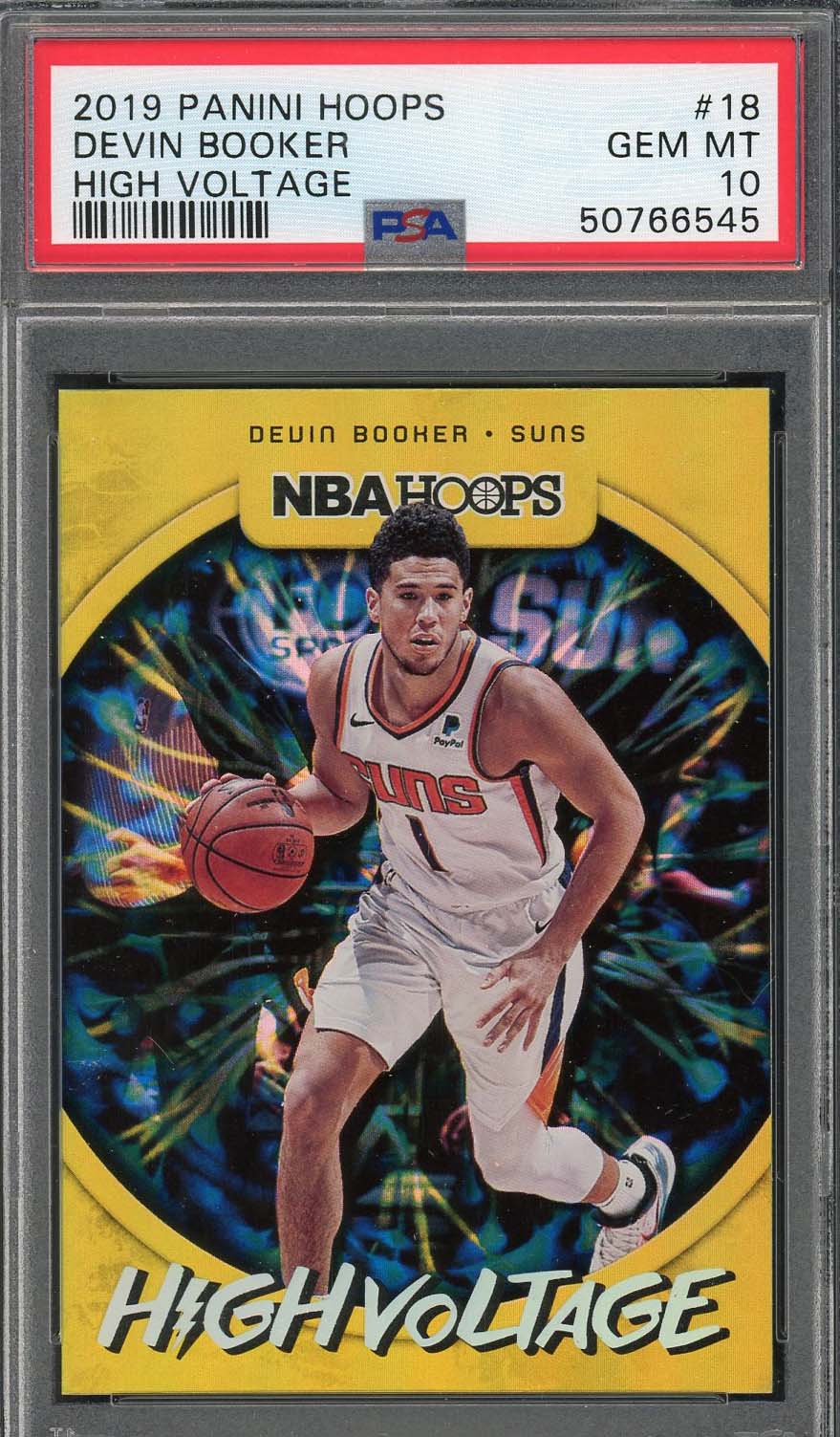 Devin Booker 2019 Panini Hoops High Voltage Basketball Card #18 PSA 10 Devin Booker 2019 Panini Hoops High Voltage Basketball Card #18 PSA 10
