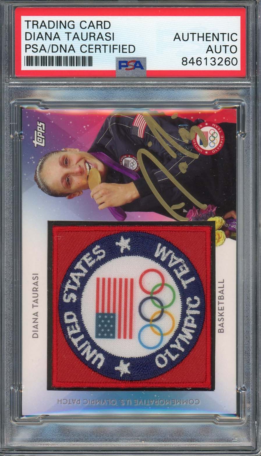 Diana Taurasi Autographed 2016 Topps USA Olympic Signed Patch Card PSA Auto /99A