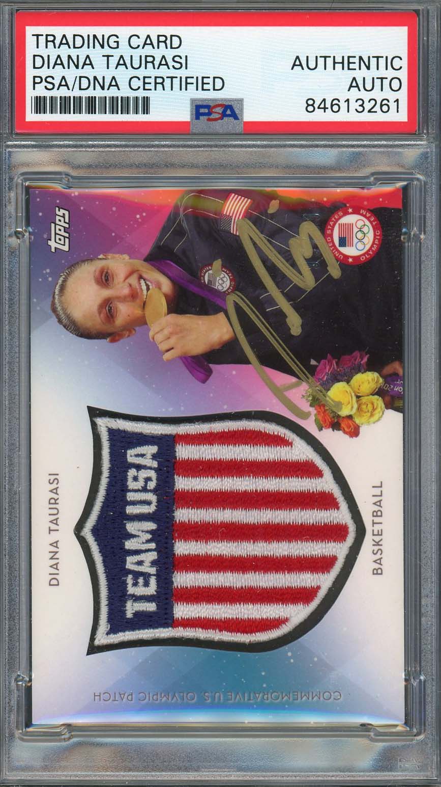 Diana Taurasi Autographed 2016 Topps USA Olympic Signed Patch Card PSA Auto /99B