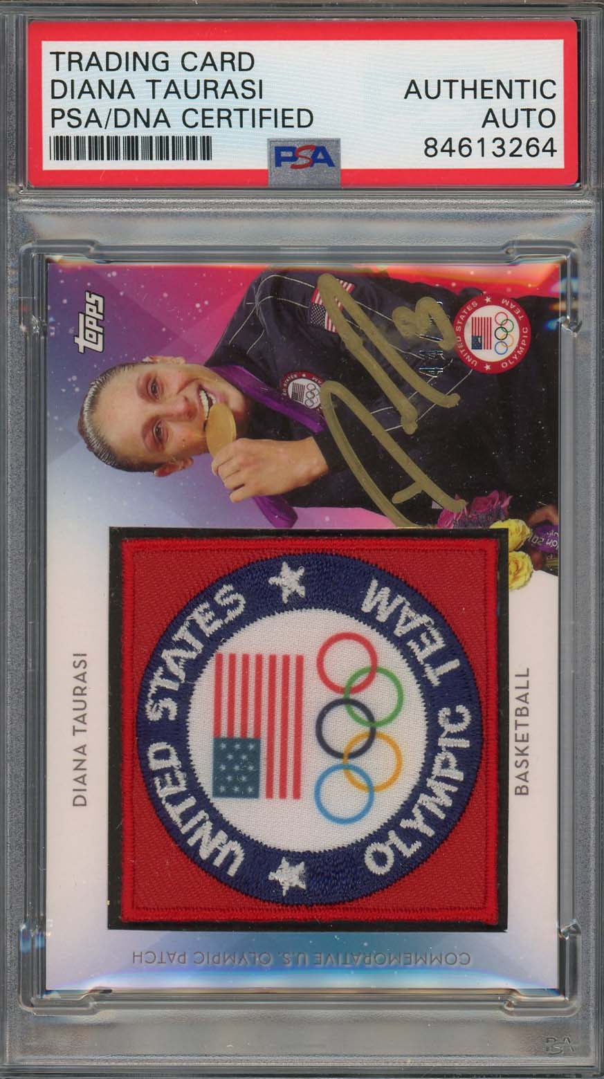 Diana Taurasi Autographed 2016 Topps USA Olympic Signed Patch Card PSA Auto /99E