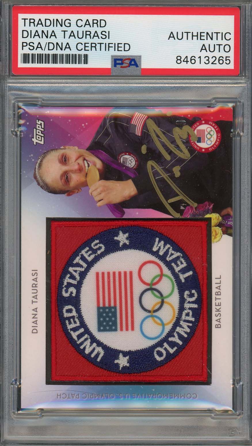 Diana Taurasi Autographed 2016 Topps USA Olympic Signed Patch Card PSA Auto /99F