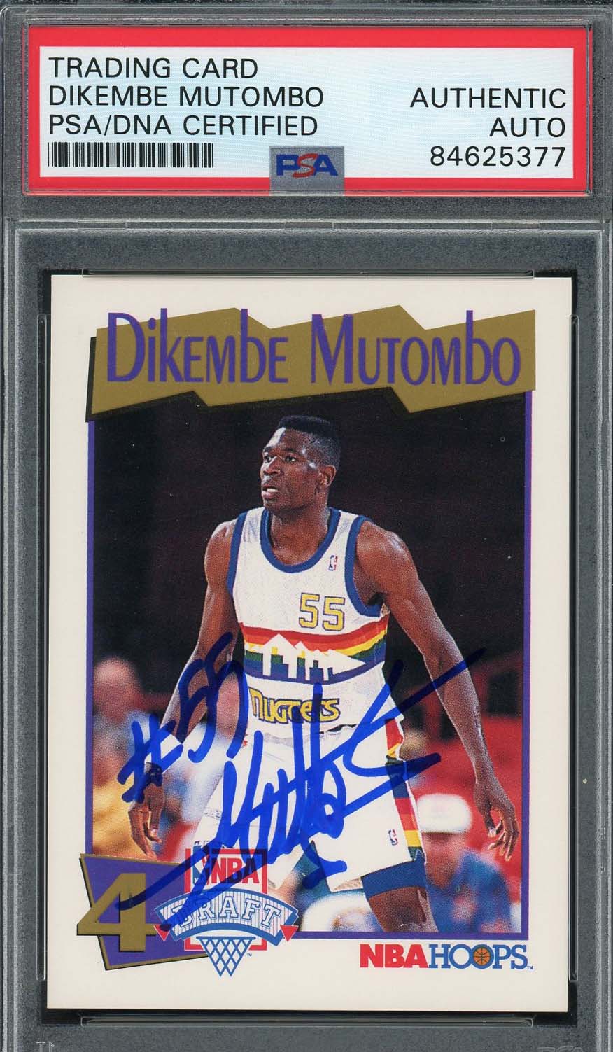 Dikembe Mutombo Autographed 1991 Hoops Signed Rookie Card #549 Auto PSA Dikembe Mutombo Autographed 1991 Hoops Signed Rookie Card #549 Auto PSA