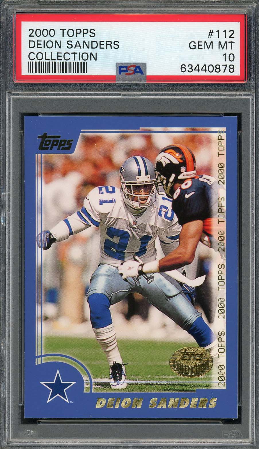 Deion Sanders 2000 Topps Collection Football Card #112 Graded PSA 10