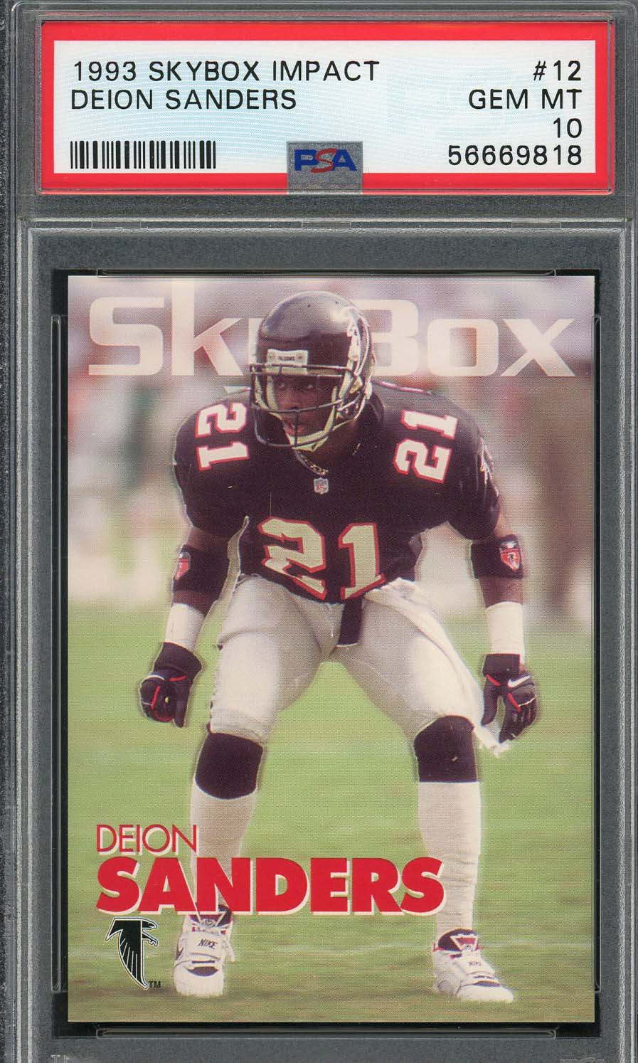Deion Sanders 1993 Skybox Impact Football Card #21 Graded PSA 10