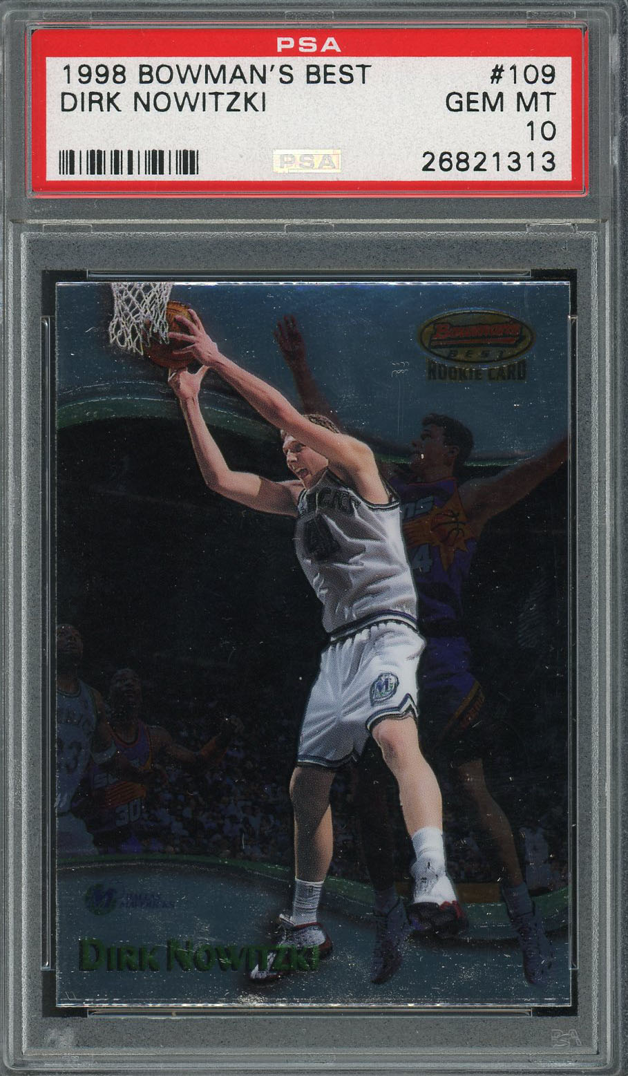 Dirk Nowitzki 1998 Bowman's Best Basketball Rookie Card RC #109 Graded PSA 10 GEM MINT