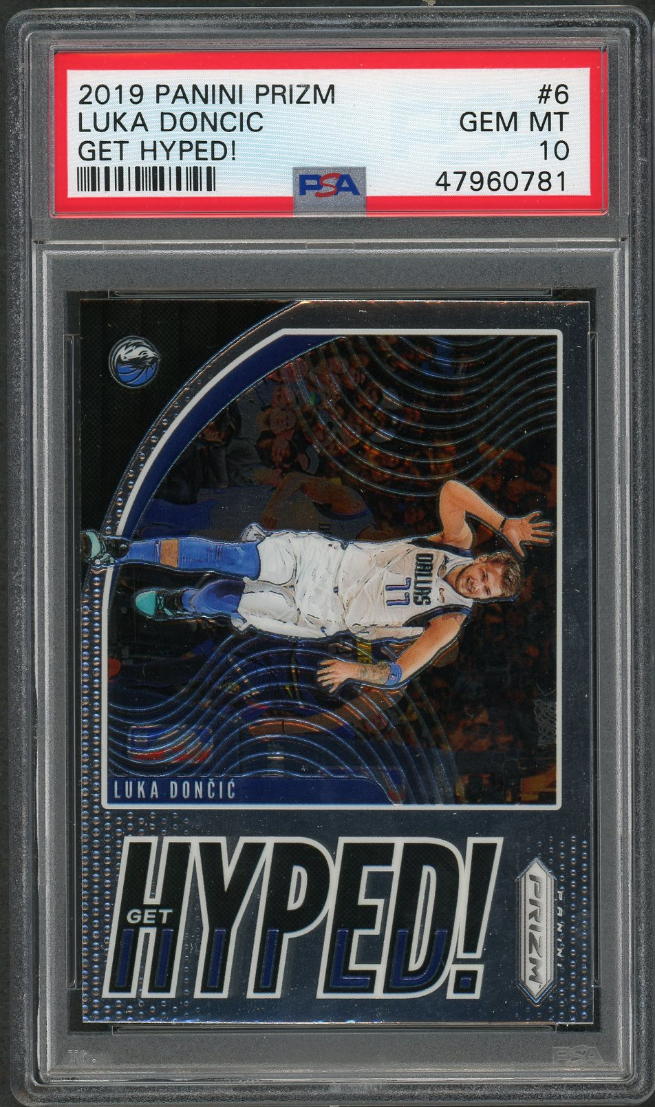 Luka Doncic 2019 Panini Prizm Get Hyped Basketball Card #6 Graded PSA 10 GEM MINT