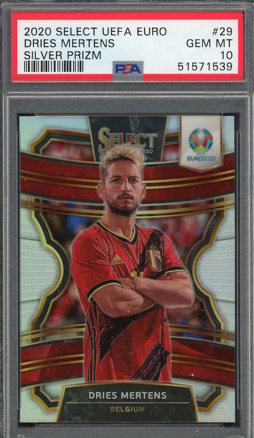 Dries Mertens 2020 Select UEFA Euro Silver Prizm Soccer Card #29 PSA 10 Dries Mertens 2020 Select UEFA Euro Silver Prizm Soccer Card #29 PSA 10