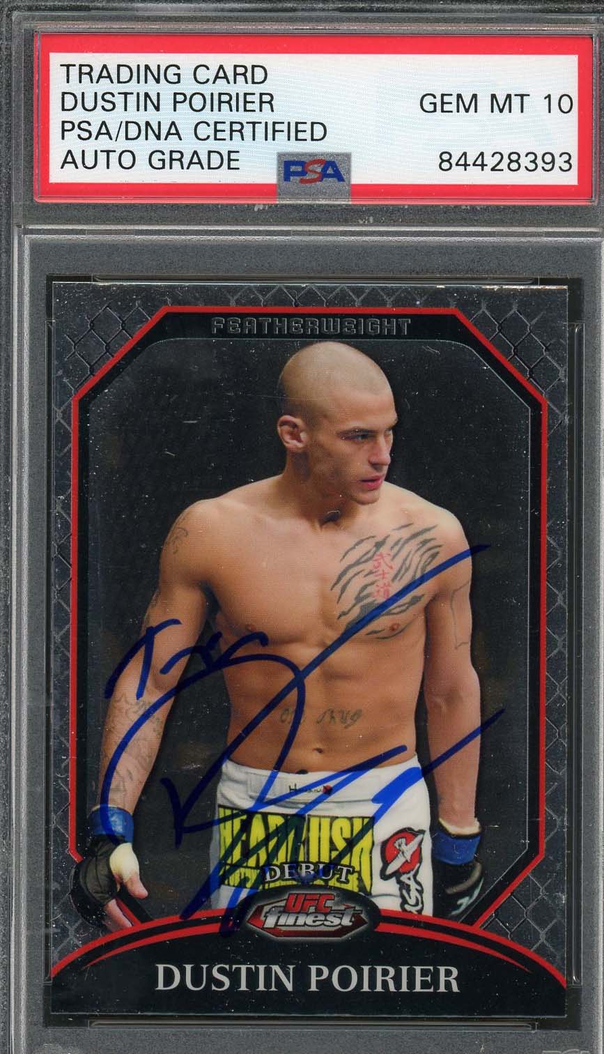 Dustin Poirier Autographed 2011 Topps Finest Rookie Card PSA DNA 10