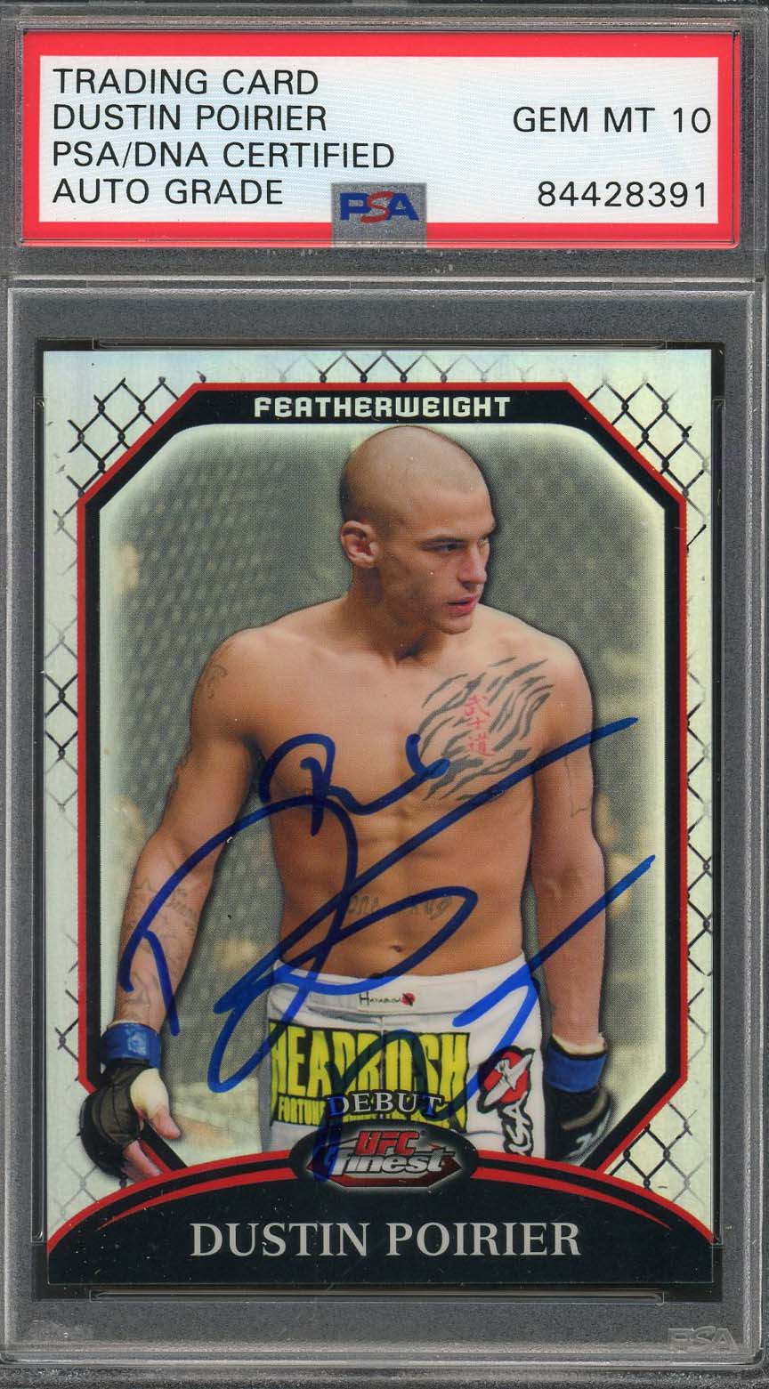 Dustin Poirier Autographed 2011 Topps Finest Rookie Refractor PSA DNA 10 /888