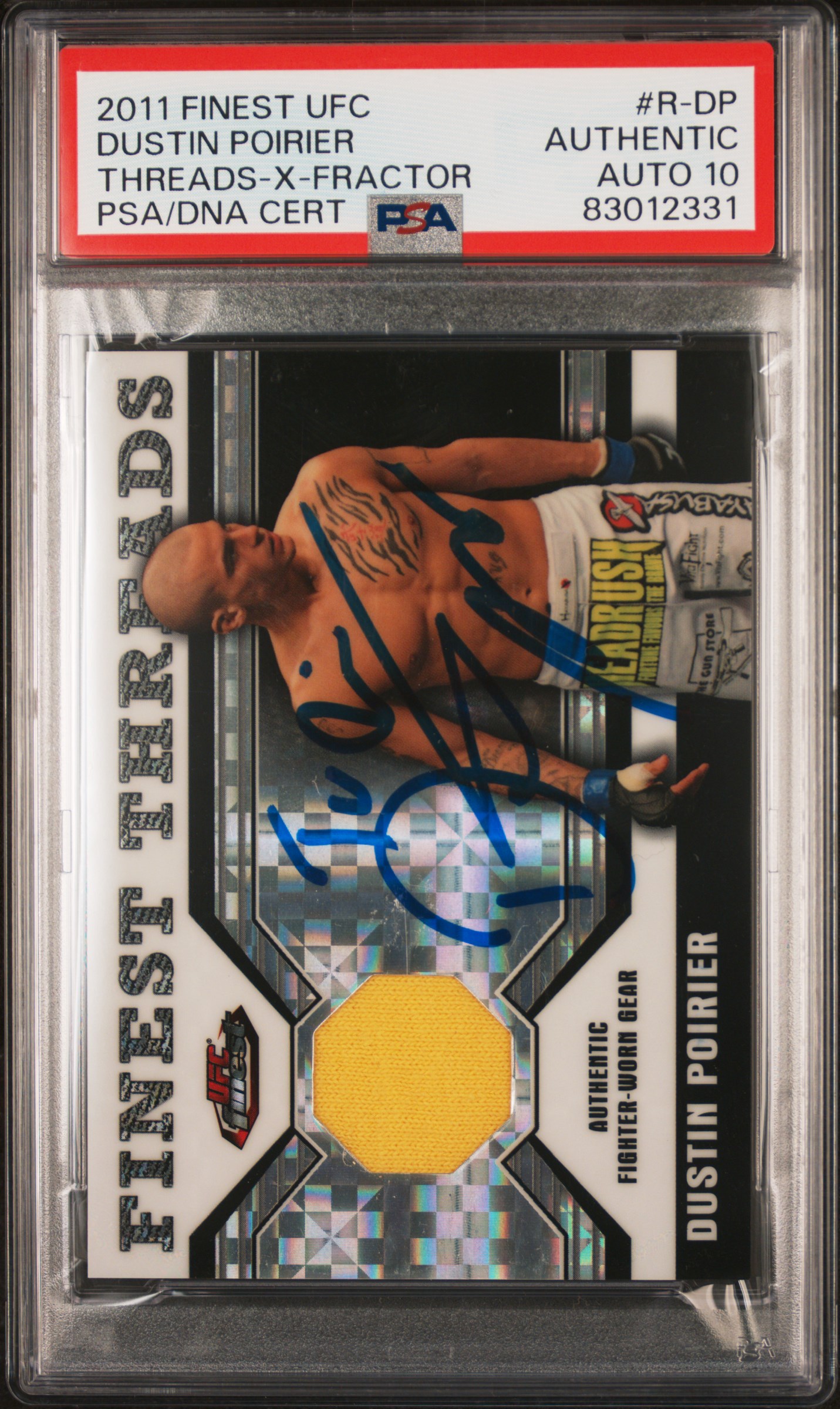 Dustin Poirier 2011 Finest X-Fractor Signed Rookie Card R-DP Auto PSA 10 169/188