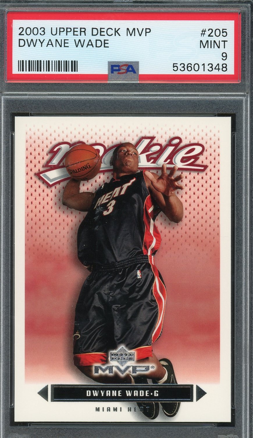 Dwyane Wade 2003 Upper Deck MVP Rookie Card #205 Graded PSA 9