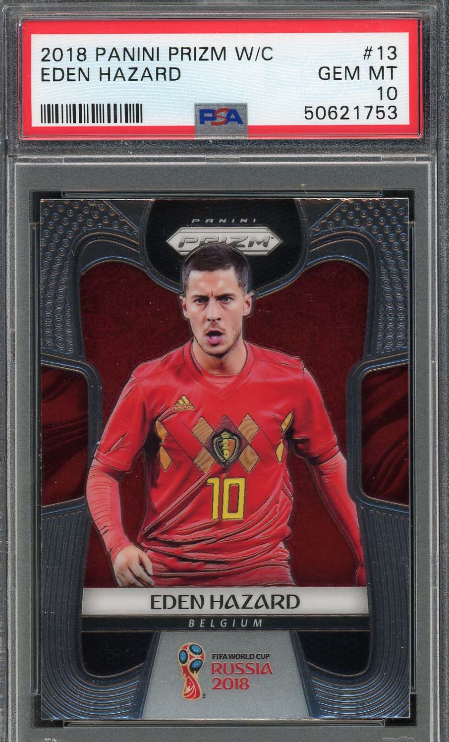Eden Hazard 2018 Panini Prizm World Cup Card #13 PSA 10