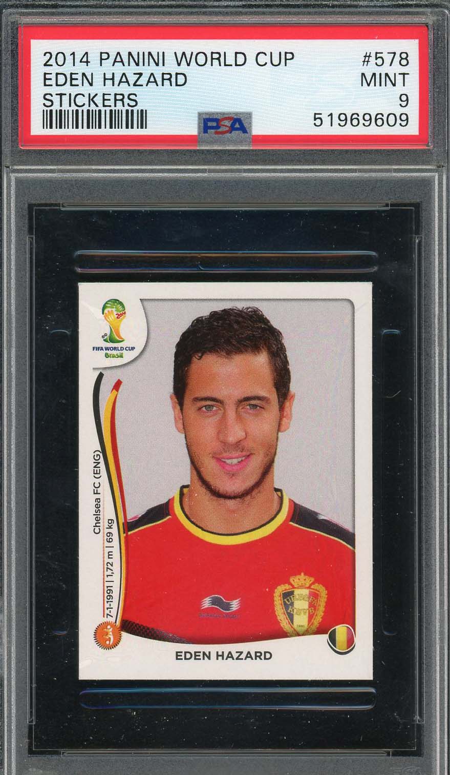 Eden Hazard 2014 Panini World Cup Stickers Card #578 PSA 9 Eden Hazard 2014 Panini World Cup Stickers Card #578 PSA 9