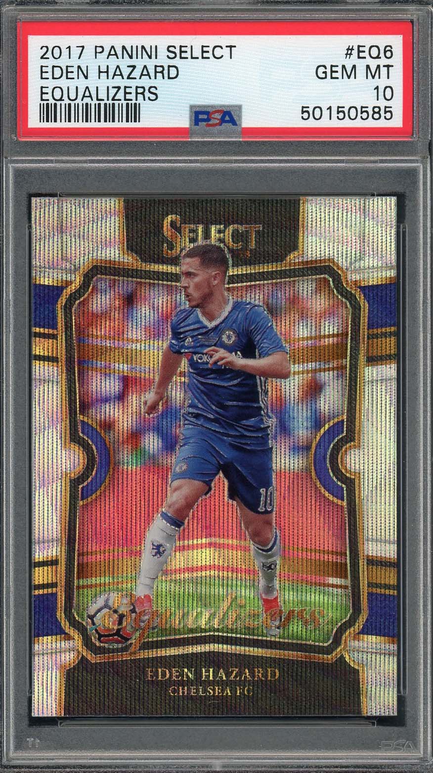 Eden Hazard 2017 Panini Select Prizm Equalizers Soccer Card #EQ6 PSA 10