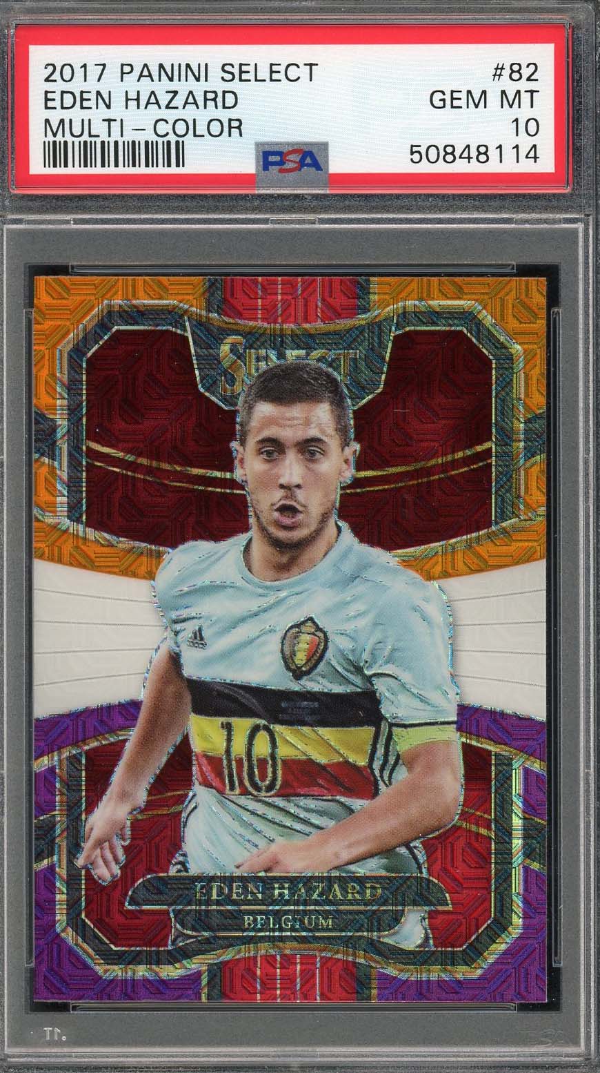 Eden Hazard 2017 Panini Select Multi Color Prizm Soccer Card #82 Graded PSA 10 Eden Hazard 2017 Panini Select Multi Color Prizm Soccer Card #82 Graded PSA 10