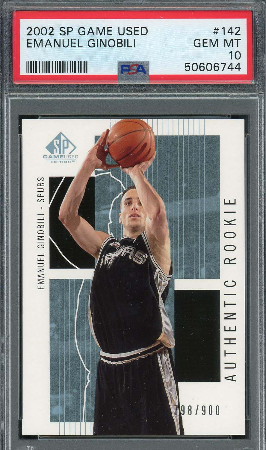 Emanuel Manu Ginobili 2002 SP Game Used Rookie Card #142 Graded PSA 10 /900 Emanuel Manu Ginobili 2002 SP Game Used Rookie Card #142 Graded PSA 10 /900