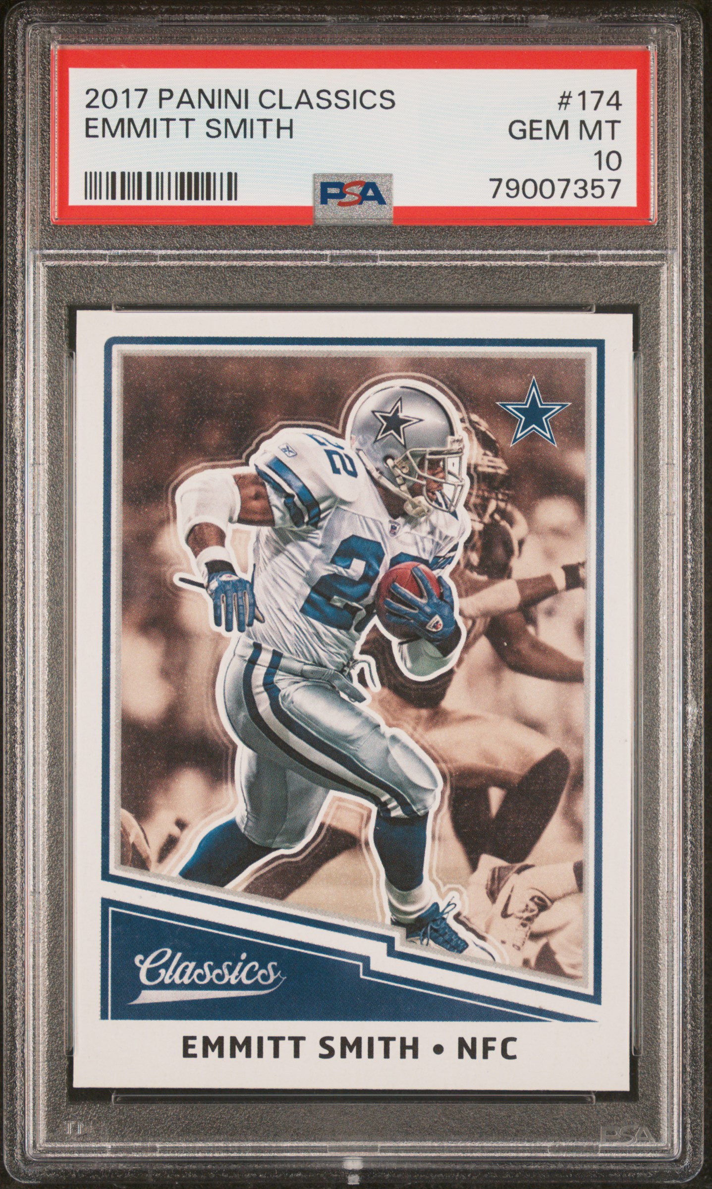 Emmitt Smith 2017 Panini Classics Football Card #174 Graded PSA 10