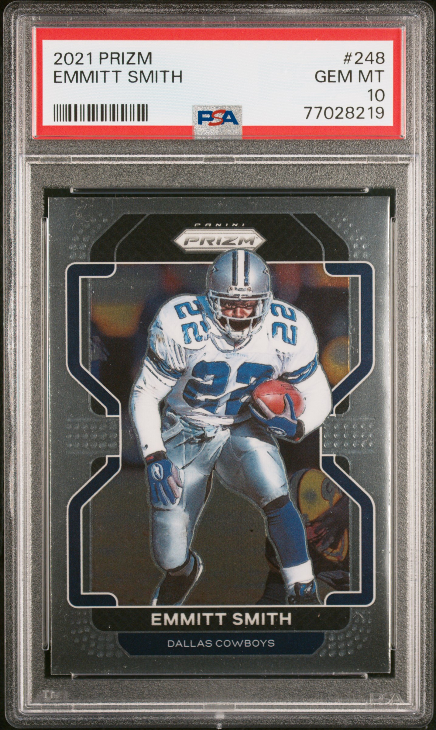 Emmitt Smith 2021 Panini Prizm Football Card #248 Graded PSA 10