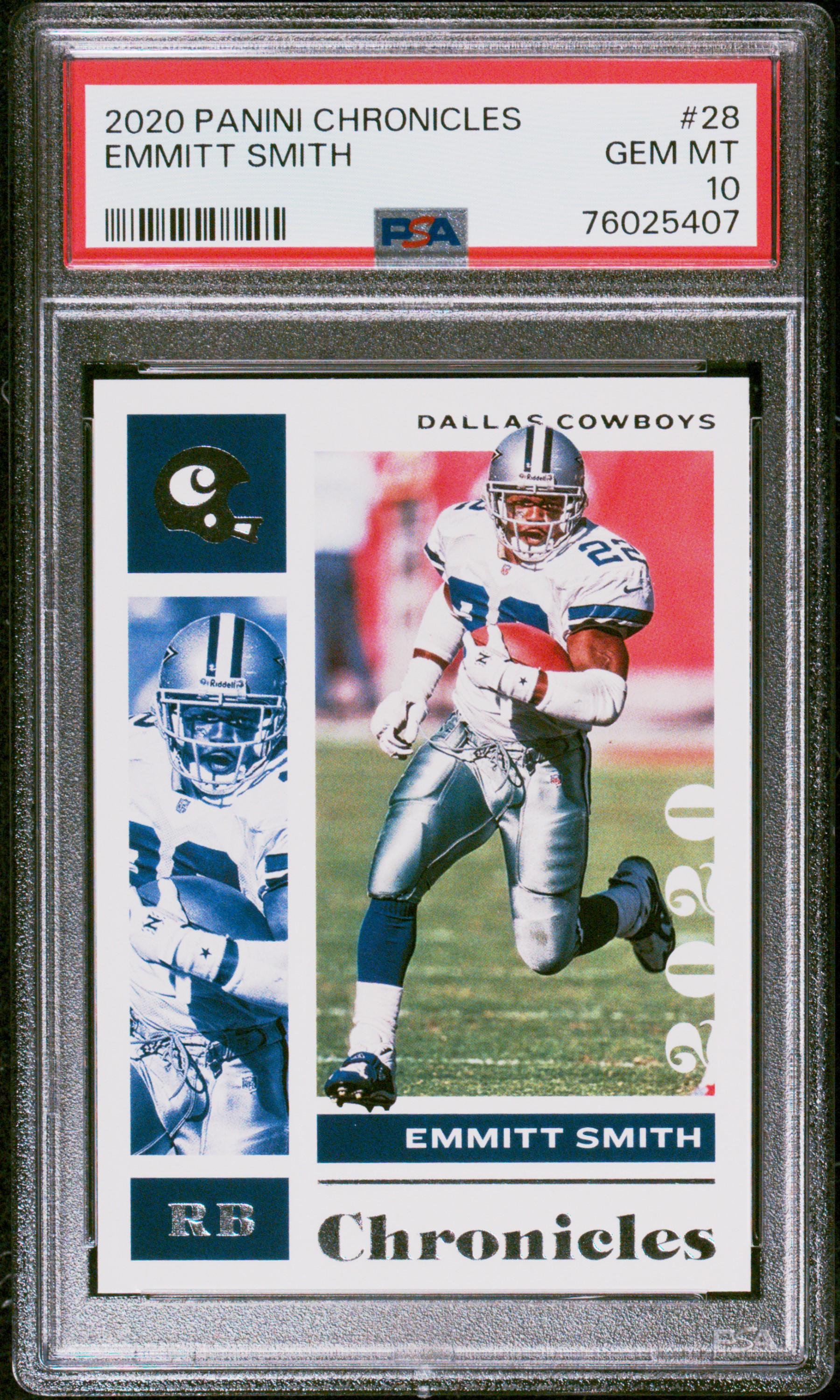 Emmitt Smith 2020 Panini Chronicles Football Card #28 Graded PSA 10
