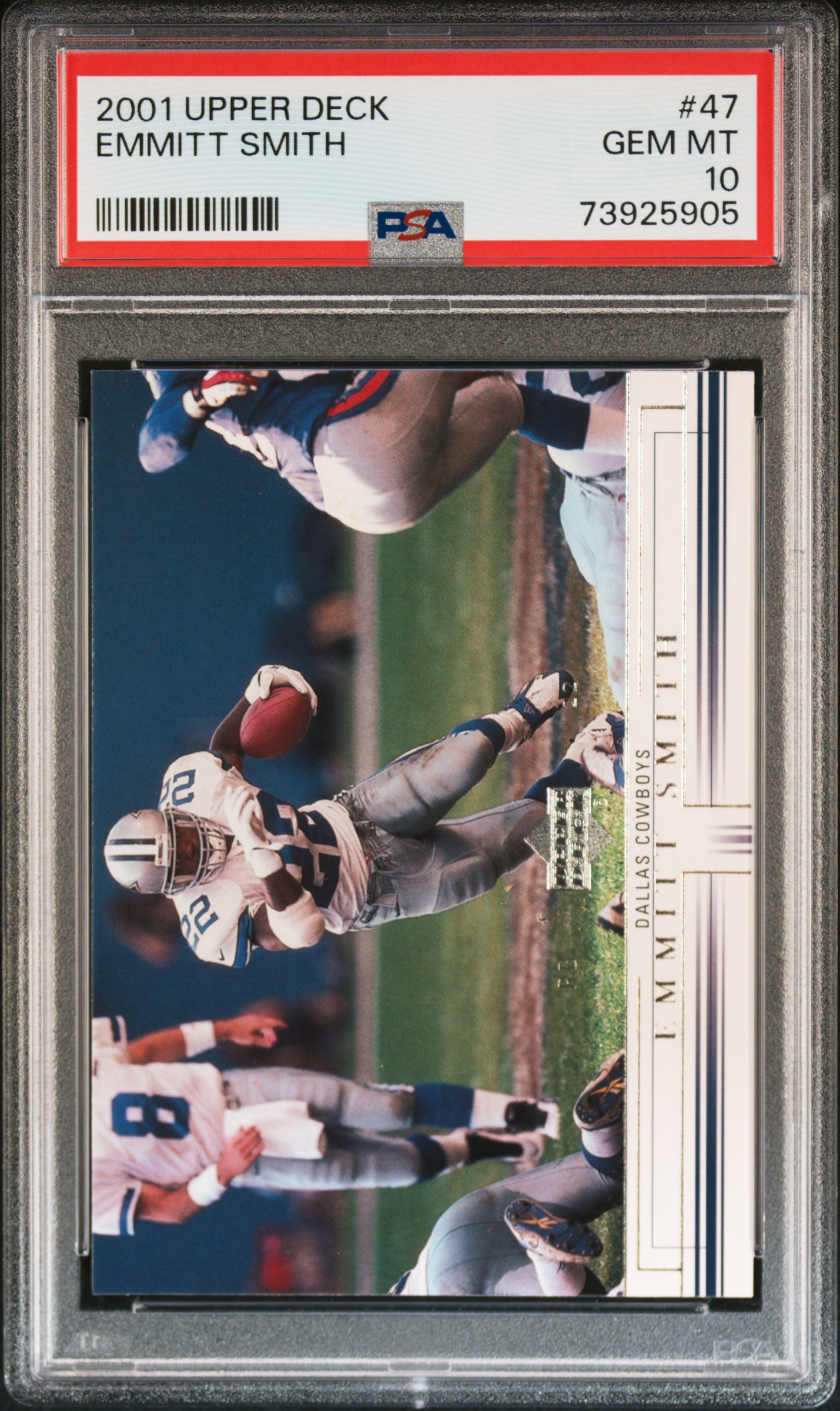 Emmitt Smith 2001 Upper Deck Football Card #47 Graded PSA 10