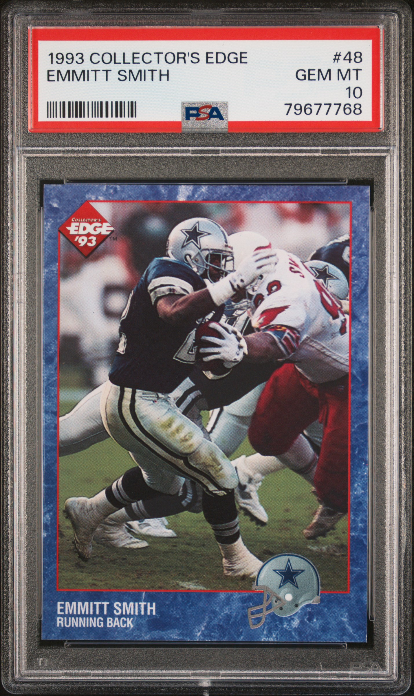 Emmitt Smith 1993 Collectors Edge Football Card #48 Graded PSA 10