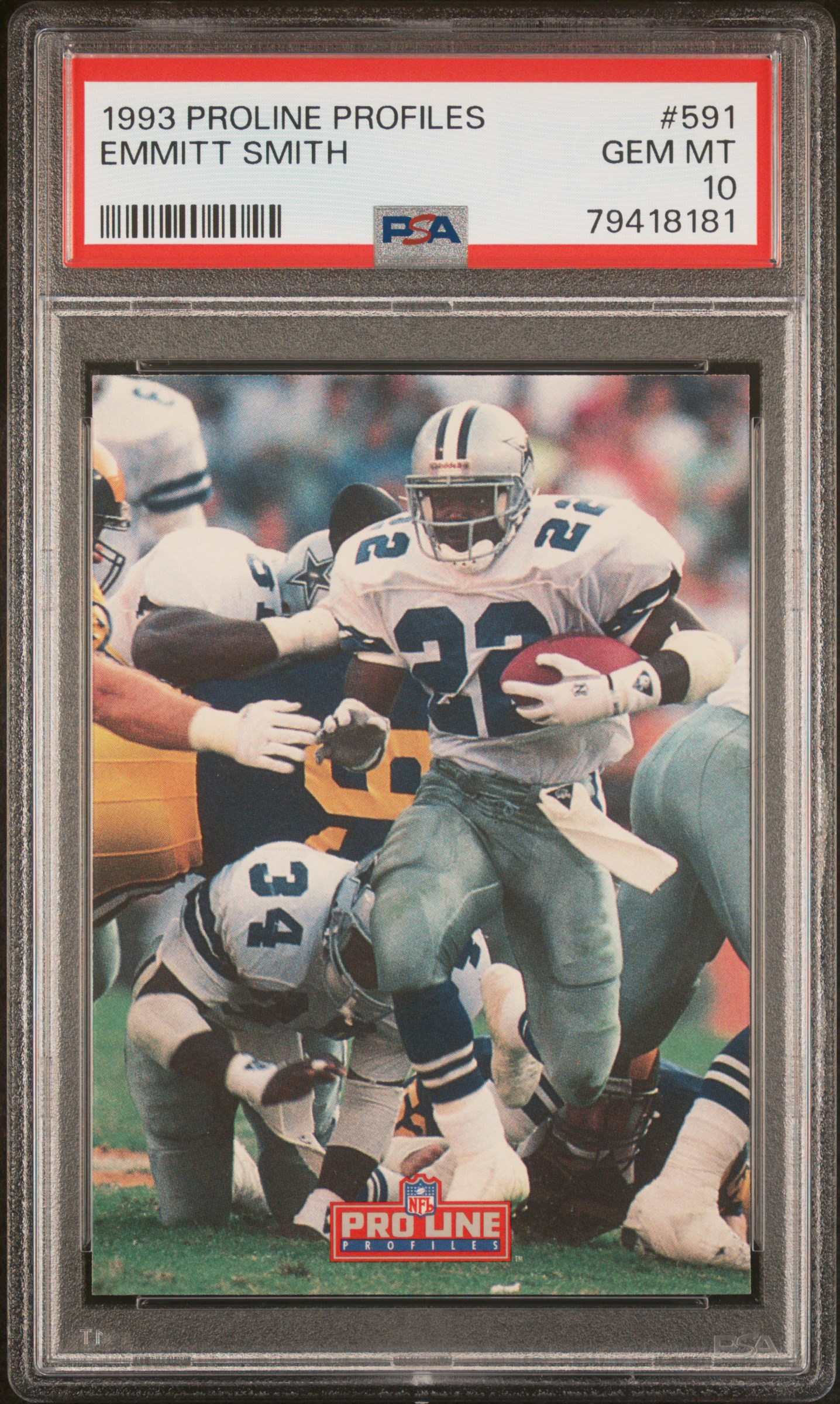 Emmitt Smith 1993 Proline Profiles Football Card #591 Graded PSA 10