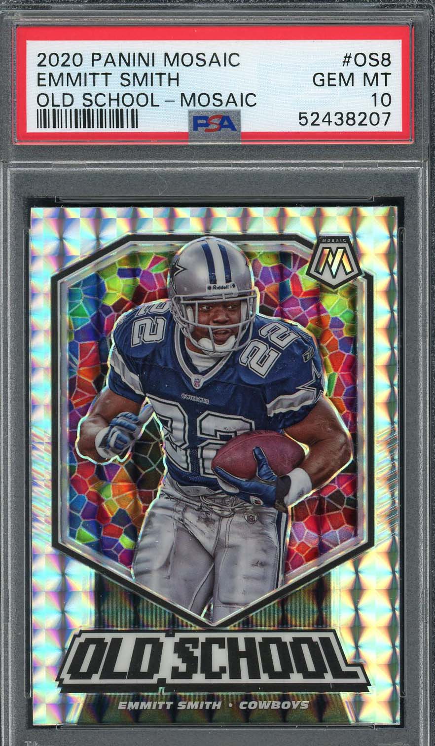 Emmitt Smith 2020 Panini Mosaic Old School Mosaic Card #OS8 PSA 10