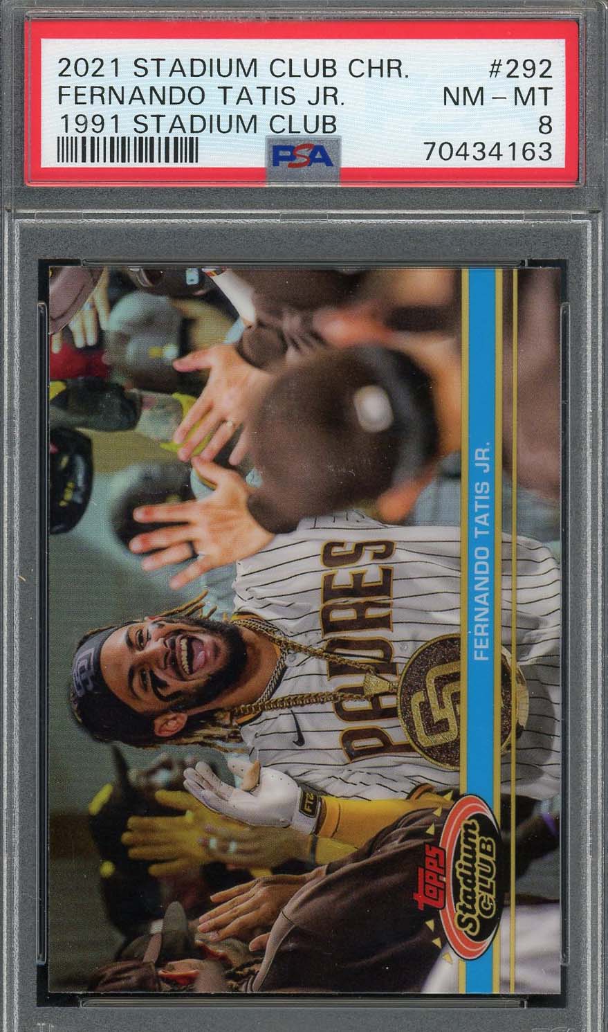 Fernando Tatis Jr 2021 Topps Stadium Club Chrome 1991 Card #292 Graded PSA 8