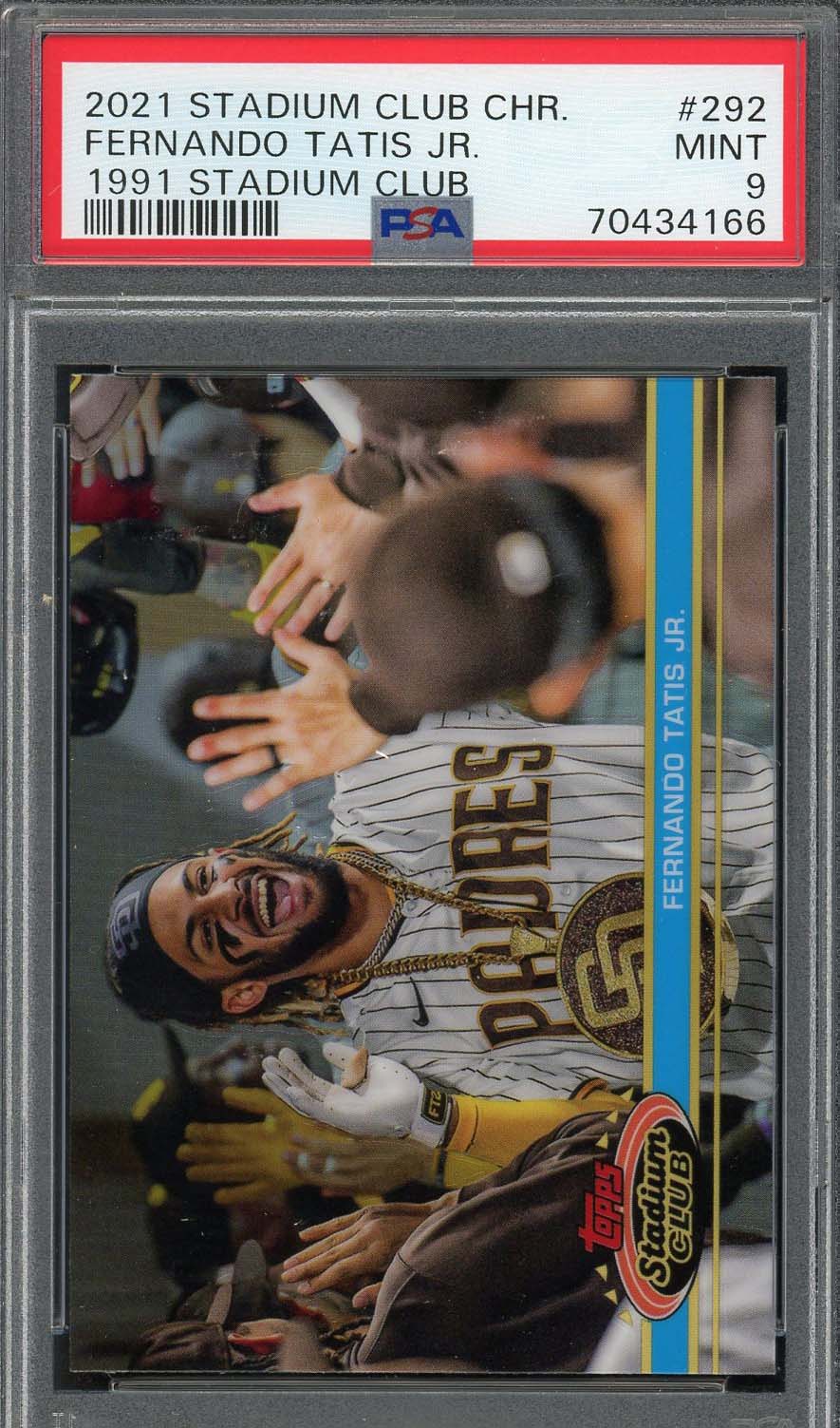 Fernando Tatis Jr 2021 Topps Stadium Club Chrome 1991 Card #292 Graded PSA 9